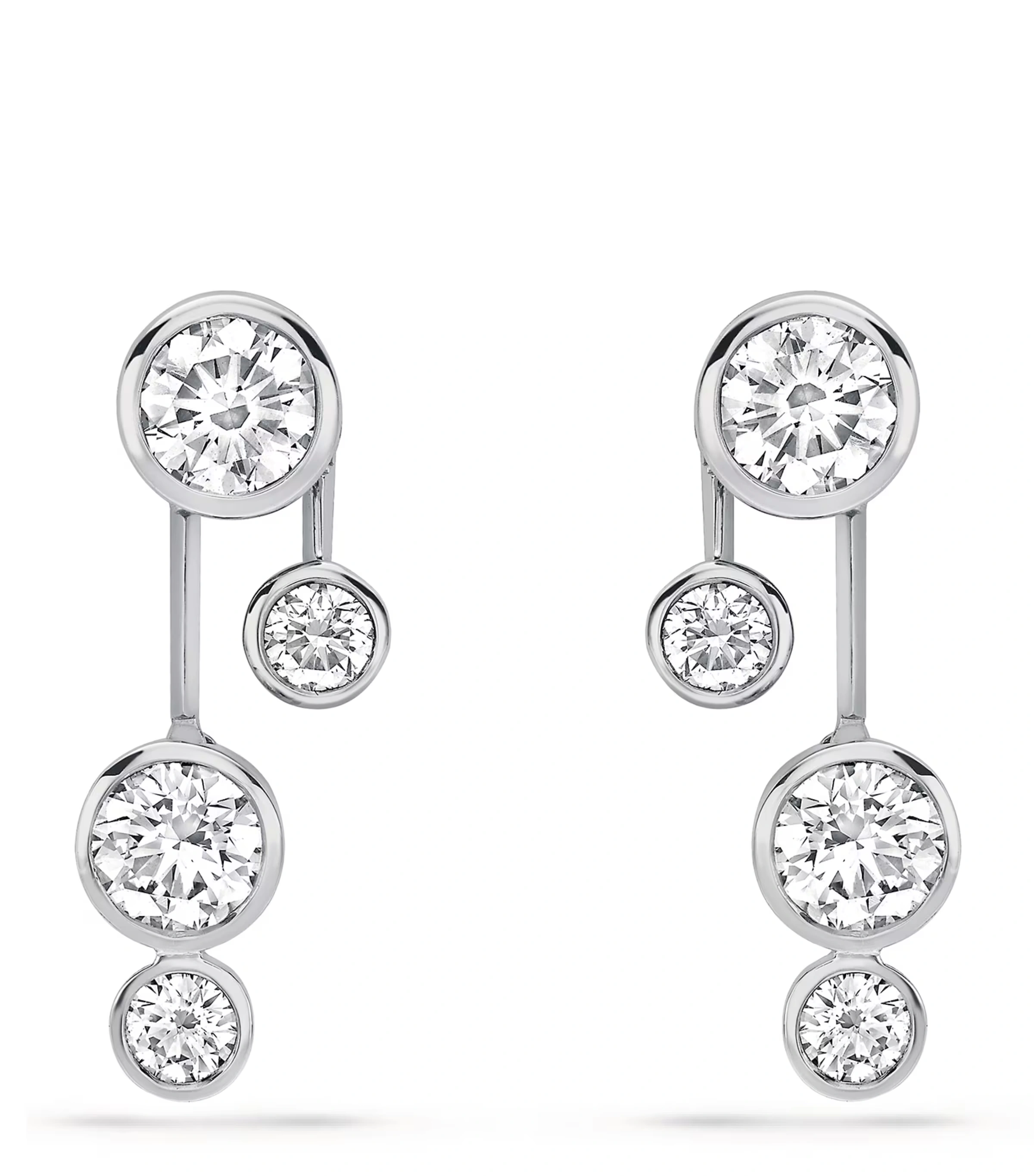 Platinum and Diamond Raindance Earrings
