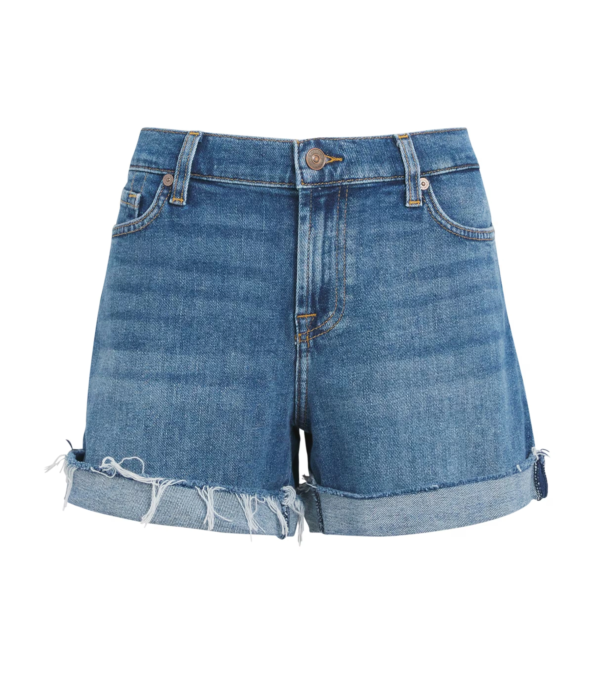 Mid Roll Denim Shorts