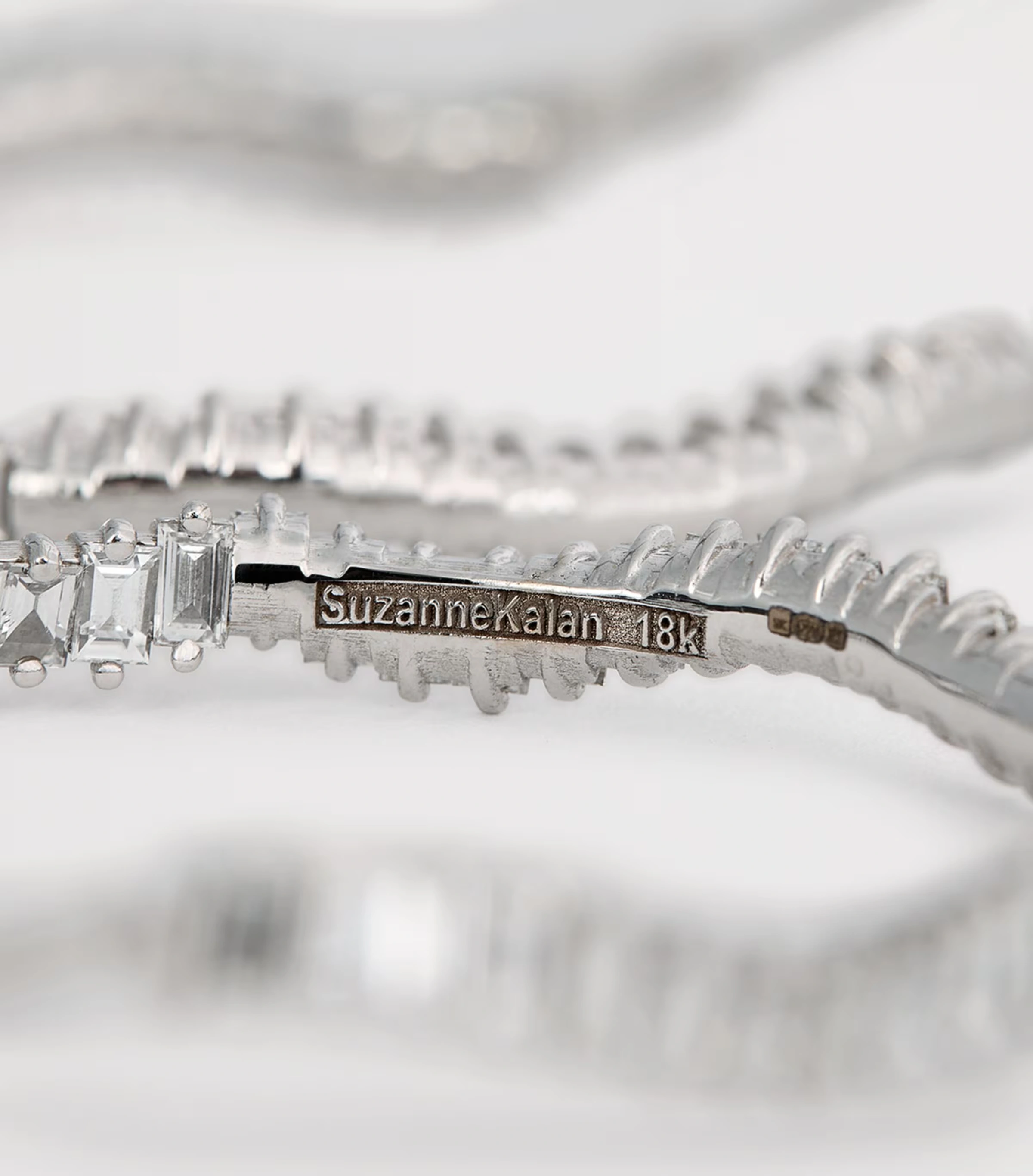 White Gold and Diamond Classic Fireworks Wave Hoop Earrings 5 White Gold and Diamond Classic Fireworks Wave Hoop Earrings