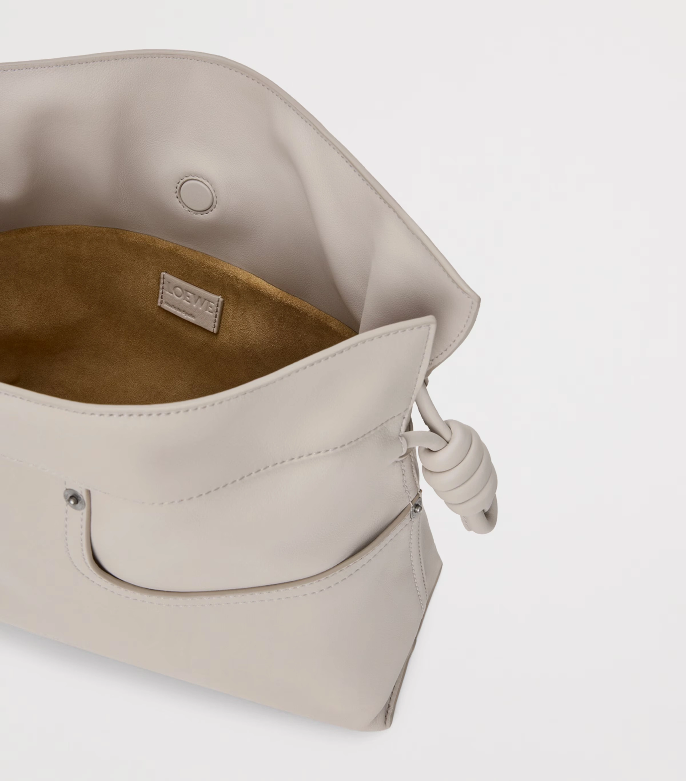 Leather Jean-Detail Flamenco Purse