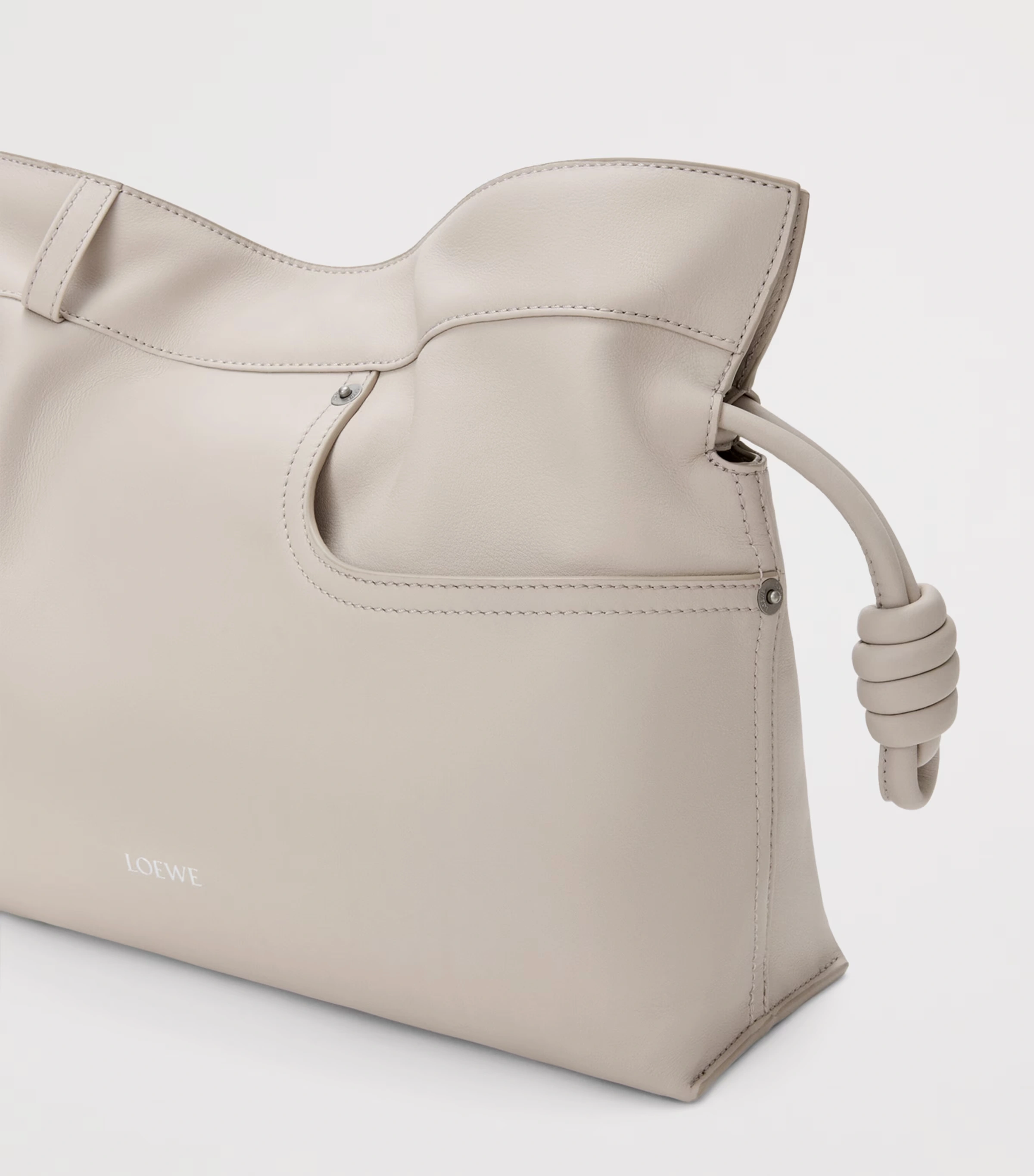 Leather Jean-Detail Flamenco Purse