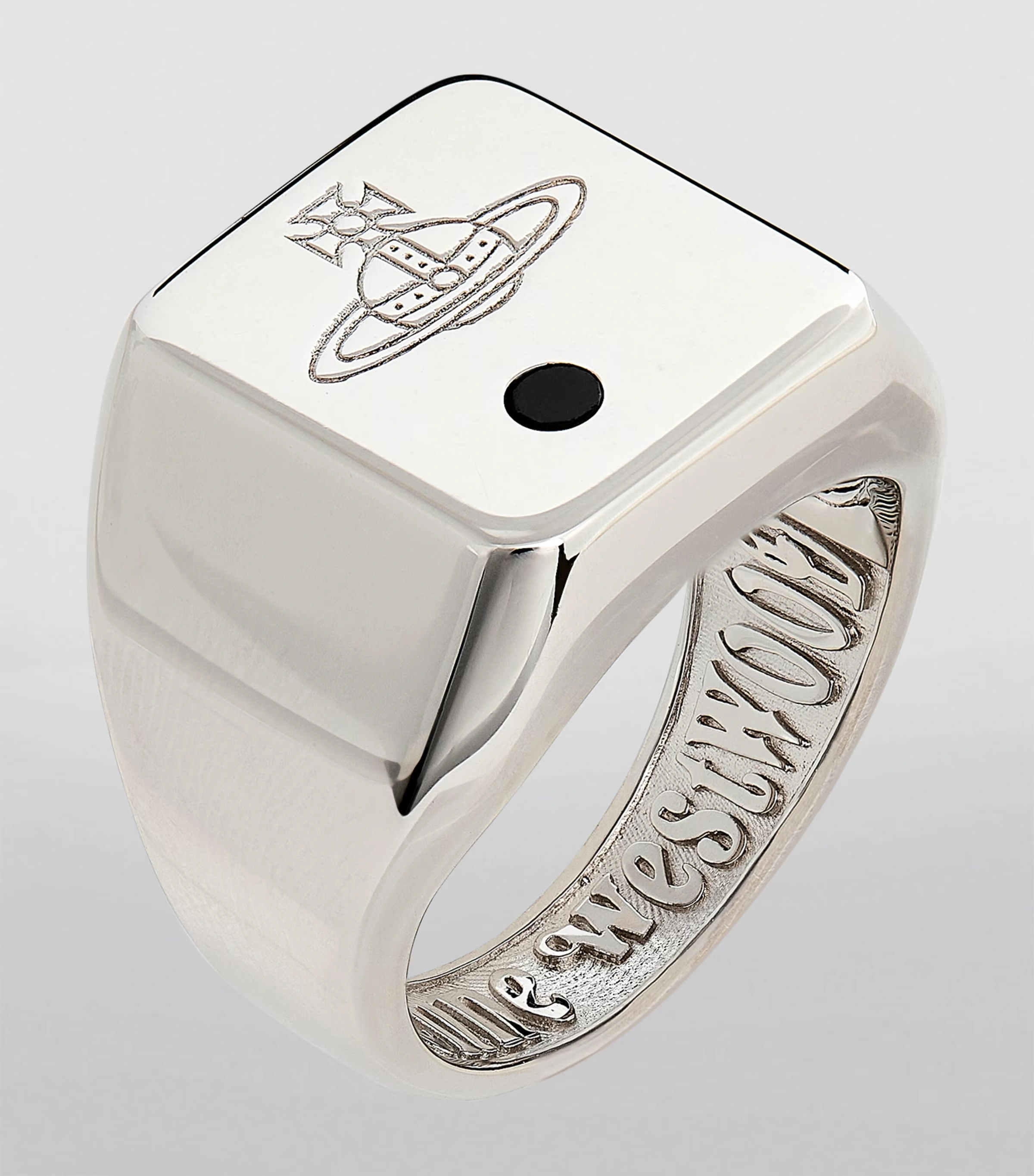 Sterling Silver and Crystal Carlo Orb Signet Ring