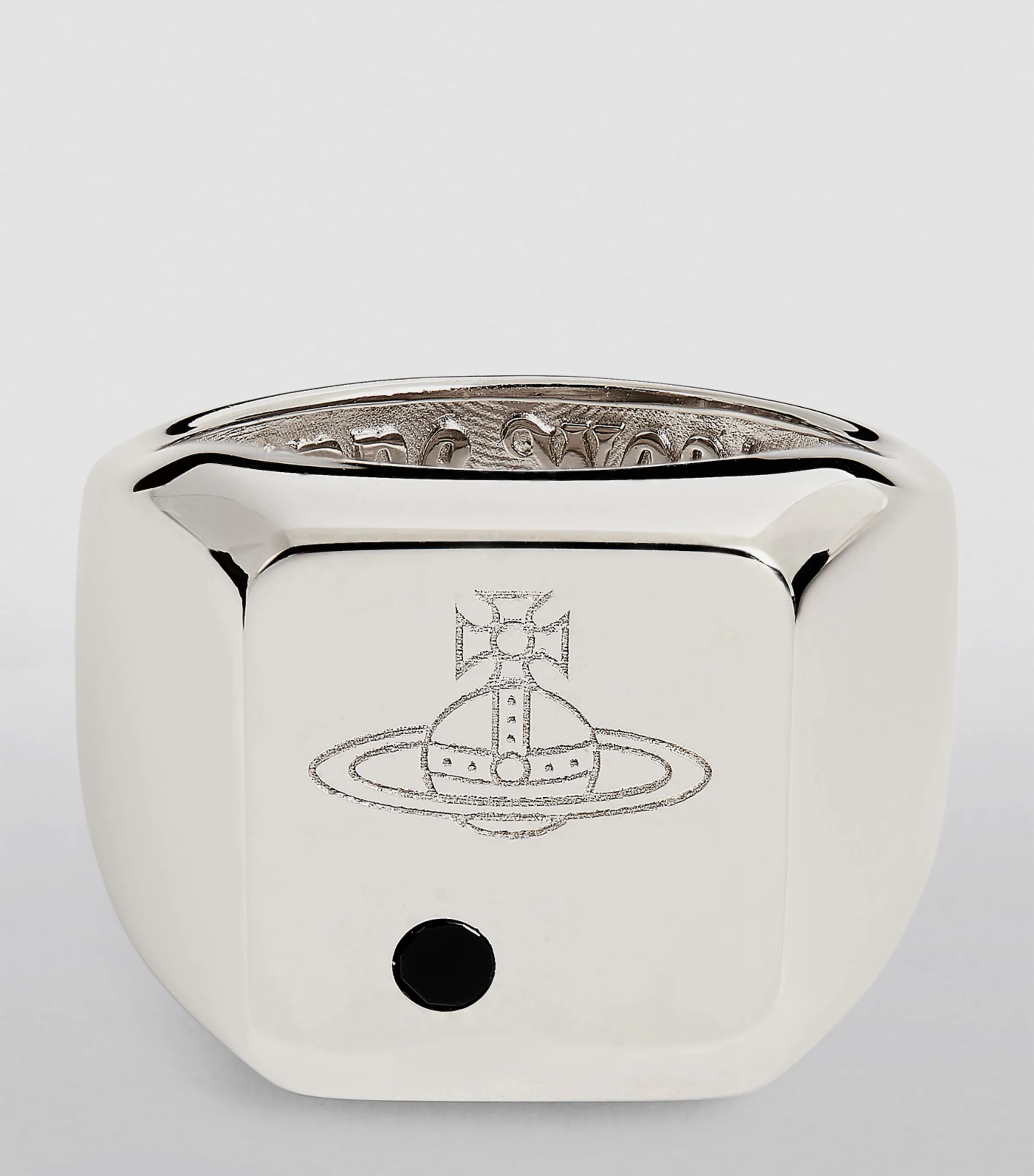 Sterling Silver and Crystal Carlo Orb Signet Ring