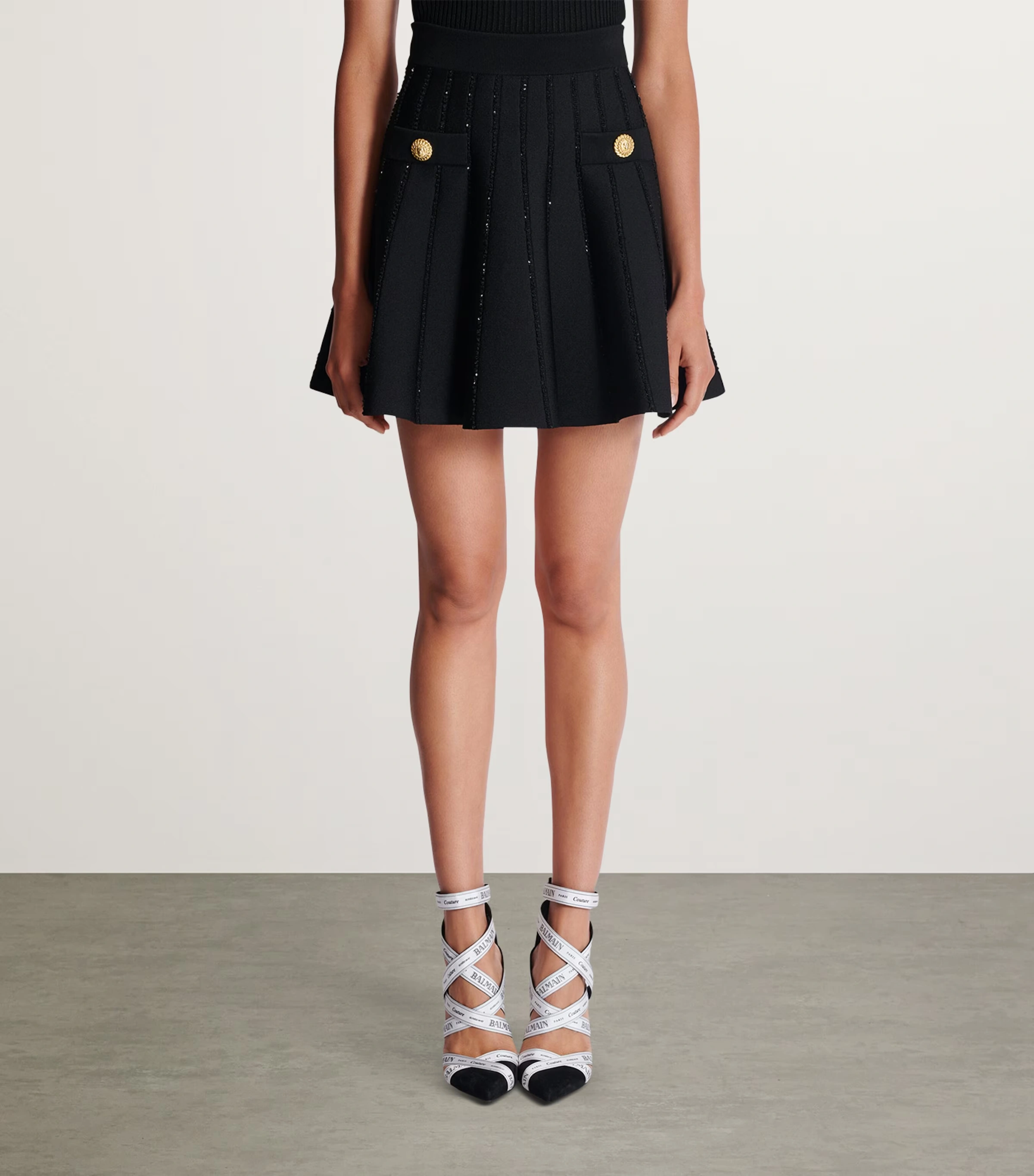 Flared Knitted Mini Skirt