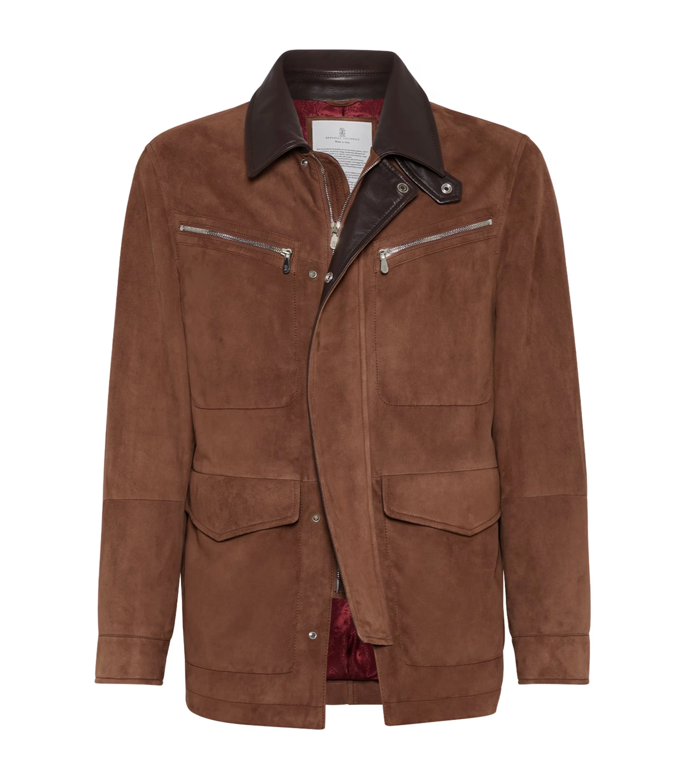 Suede Leather Padded Jacket