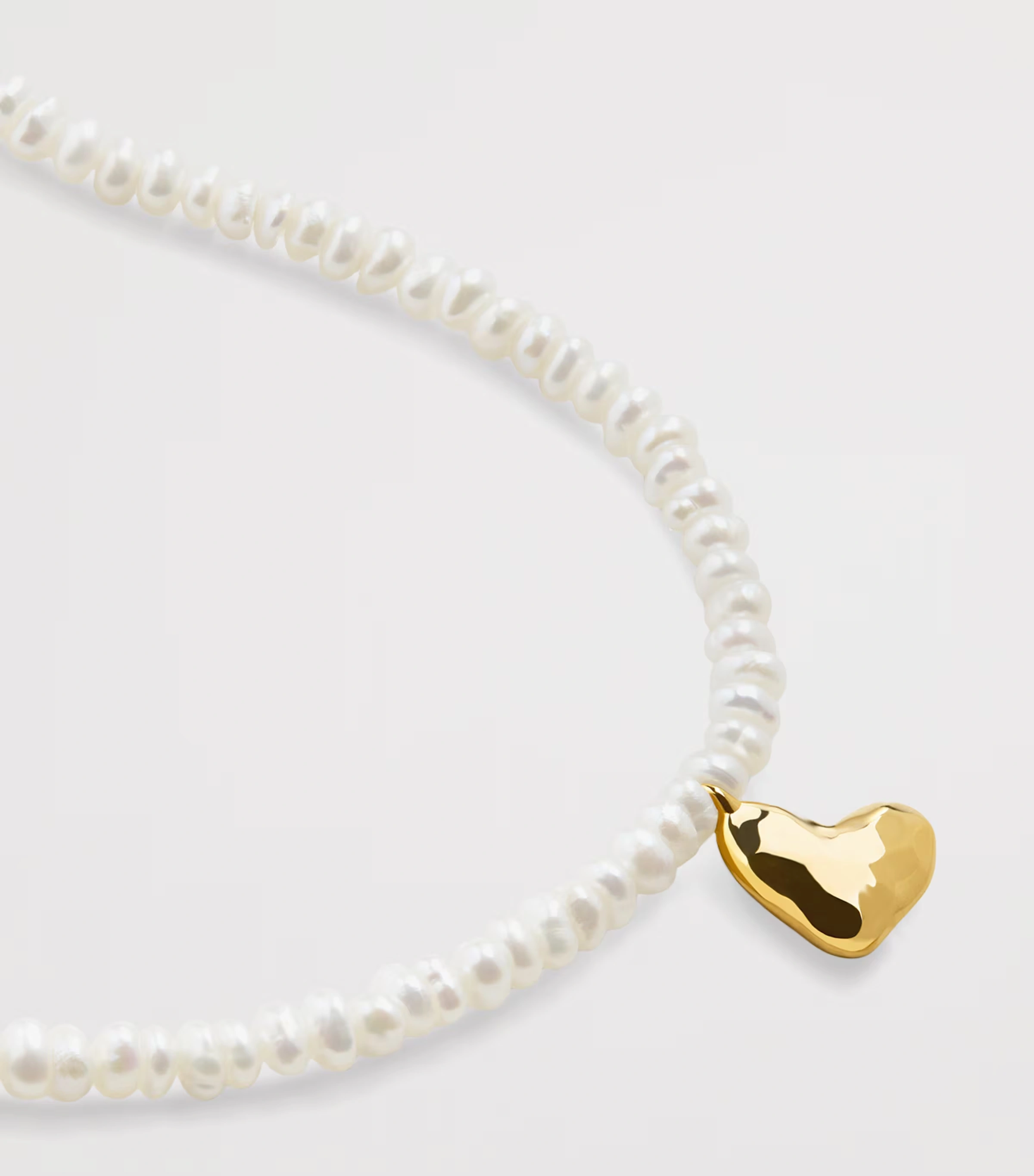 Mini Gold Vermeil and Pearl Heart Necklace