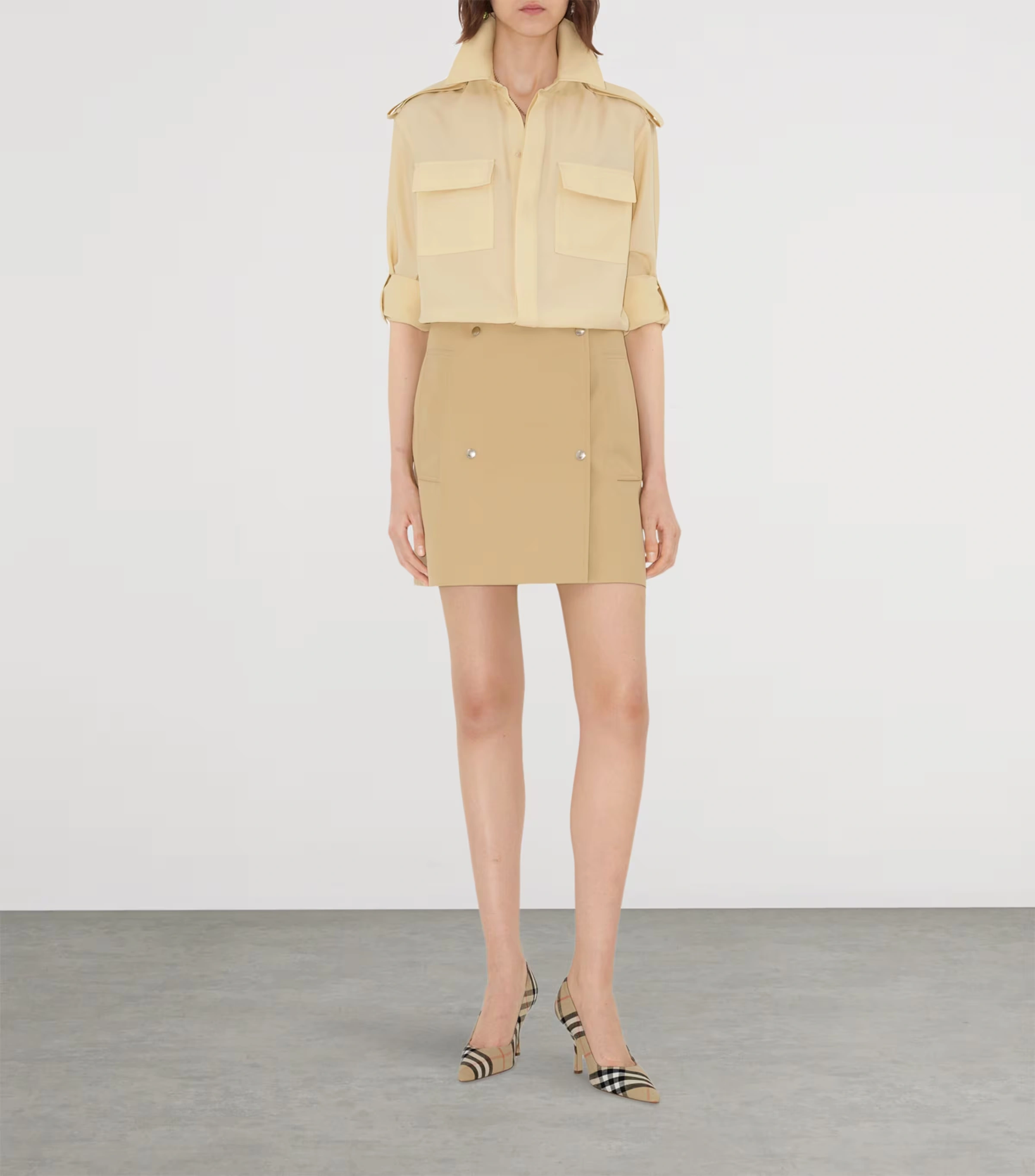 Linen Check Dame Pumps 90