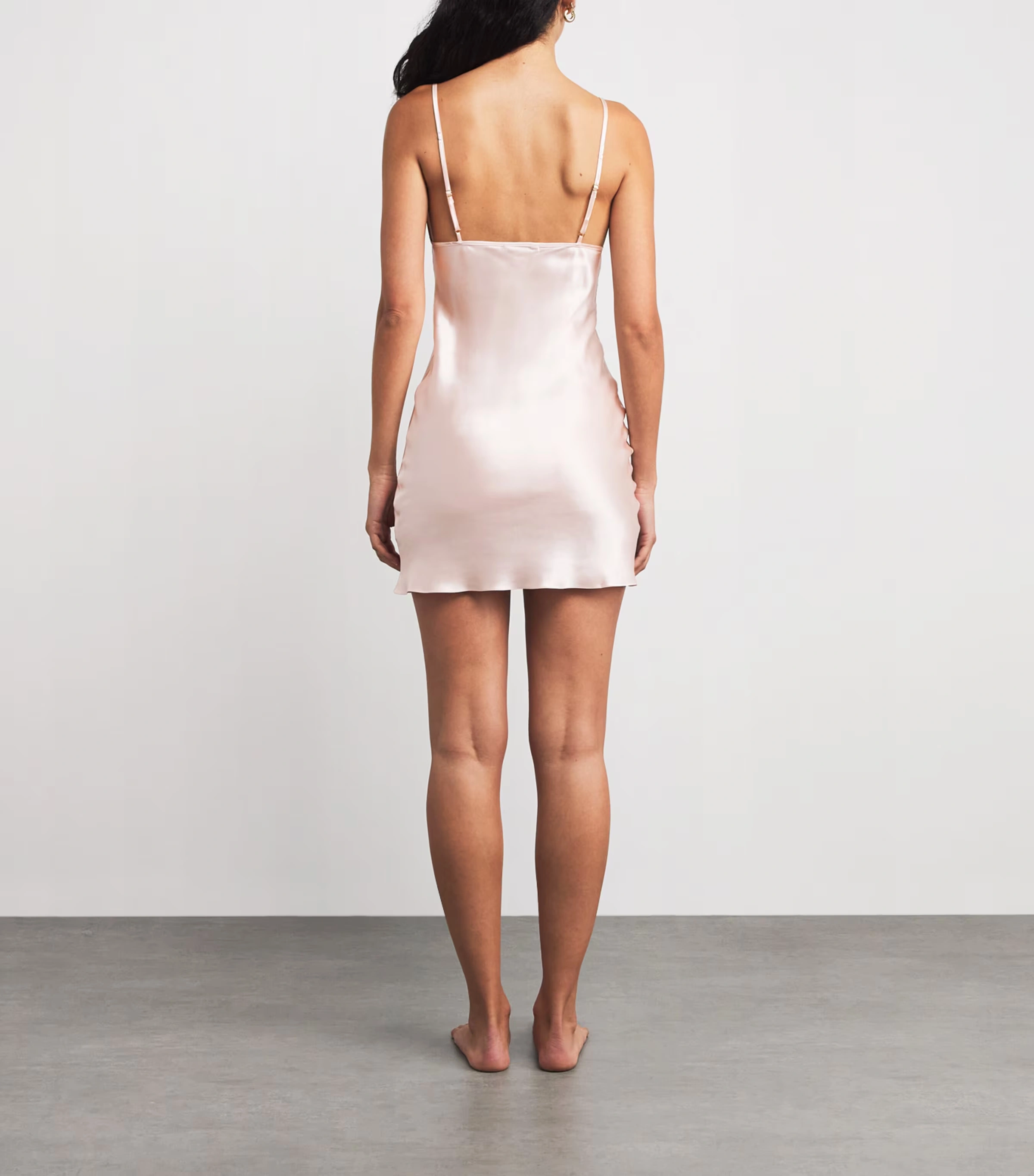 Silk Feather-Trim Taylor Slip Dress