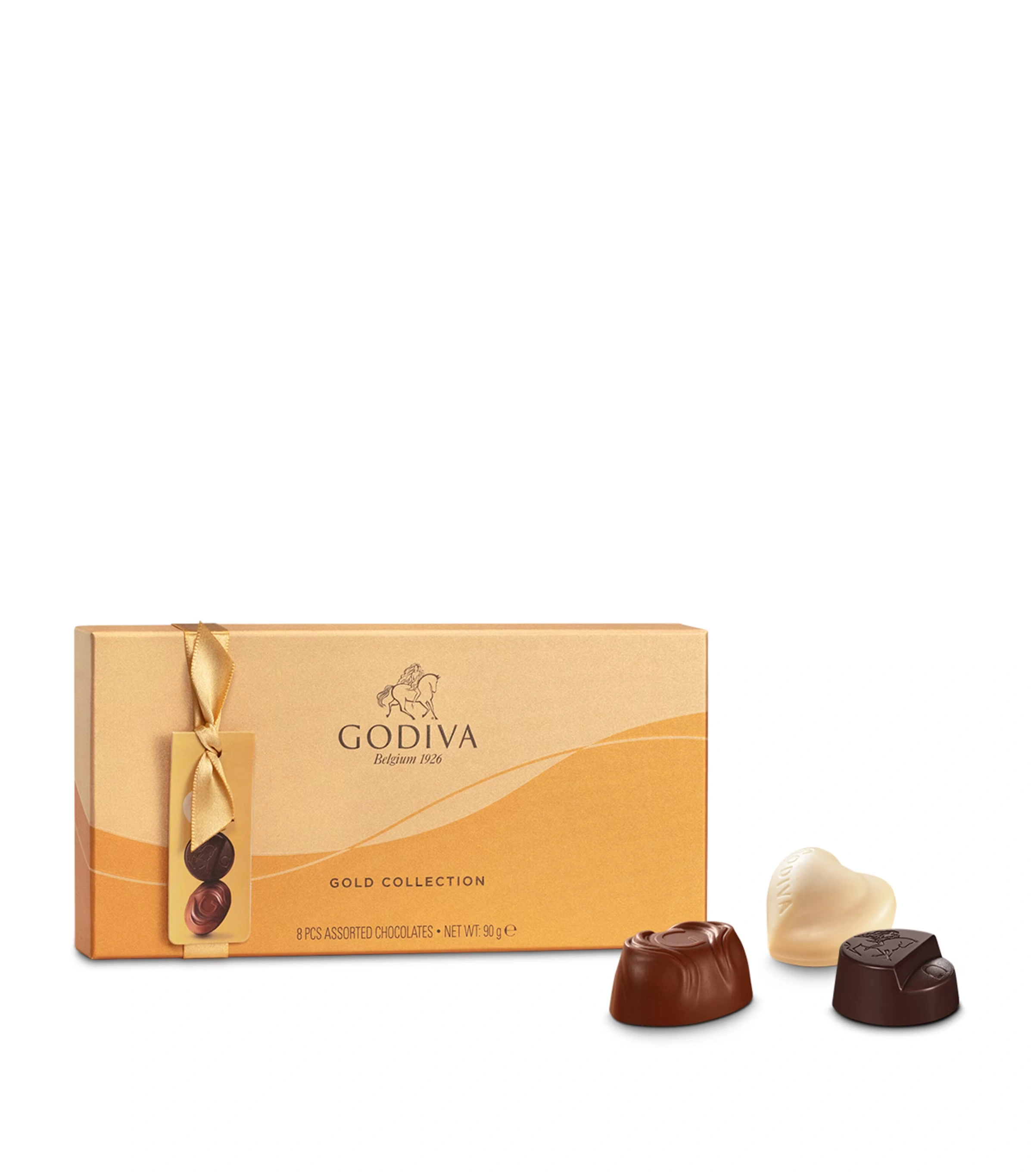 Milk, White and Dark Chocolate 8-Piece Gold Selection Box (90g)