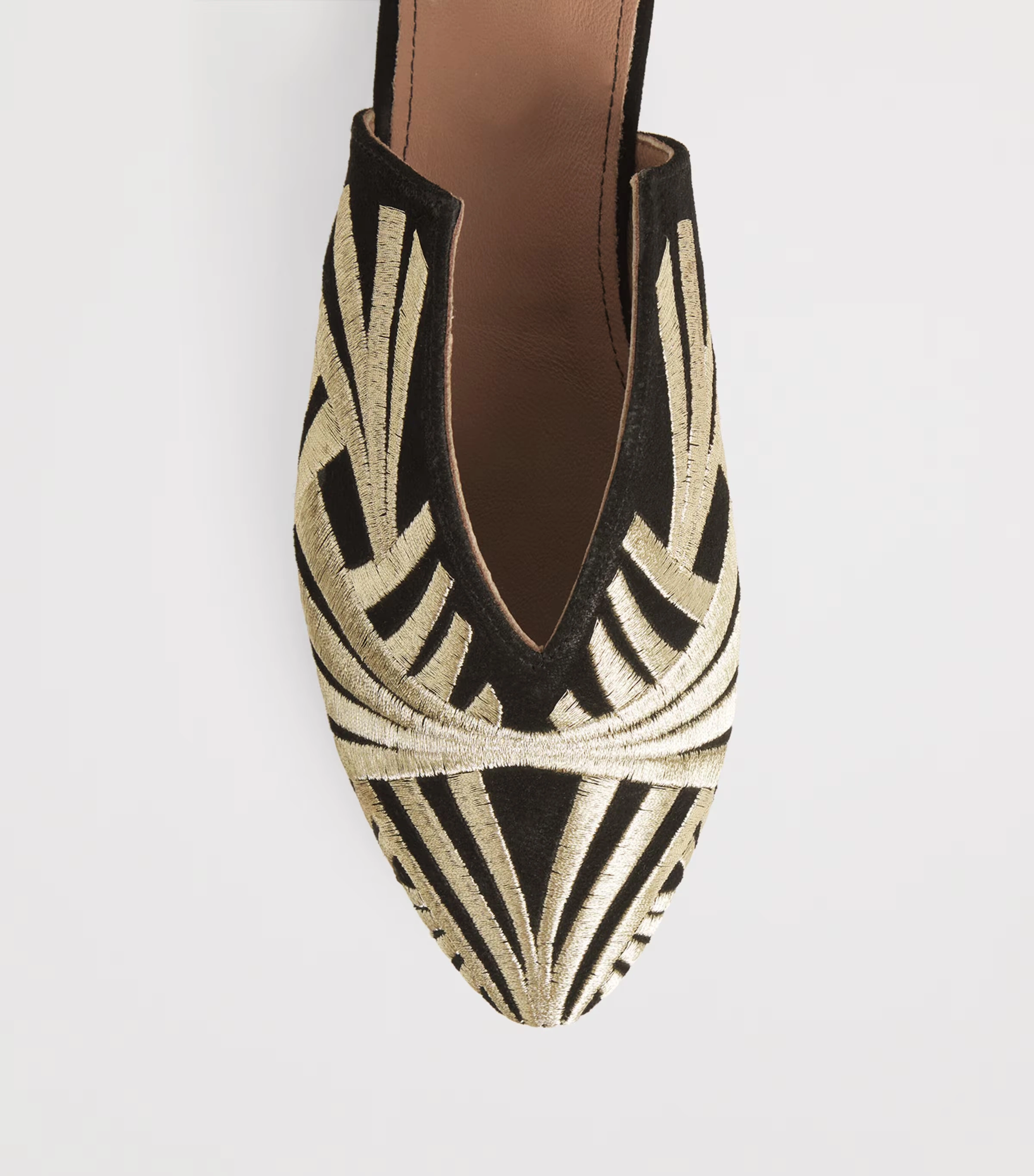 Suede Embroidered Palazzo Signoria Mules