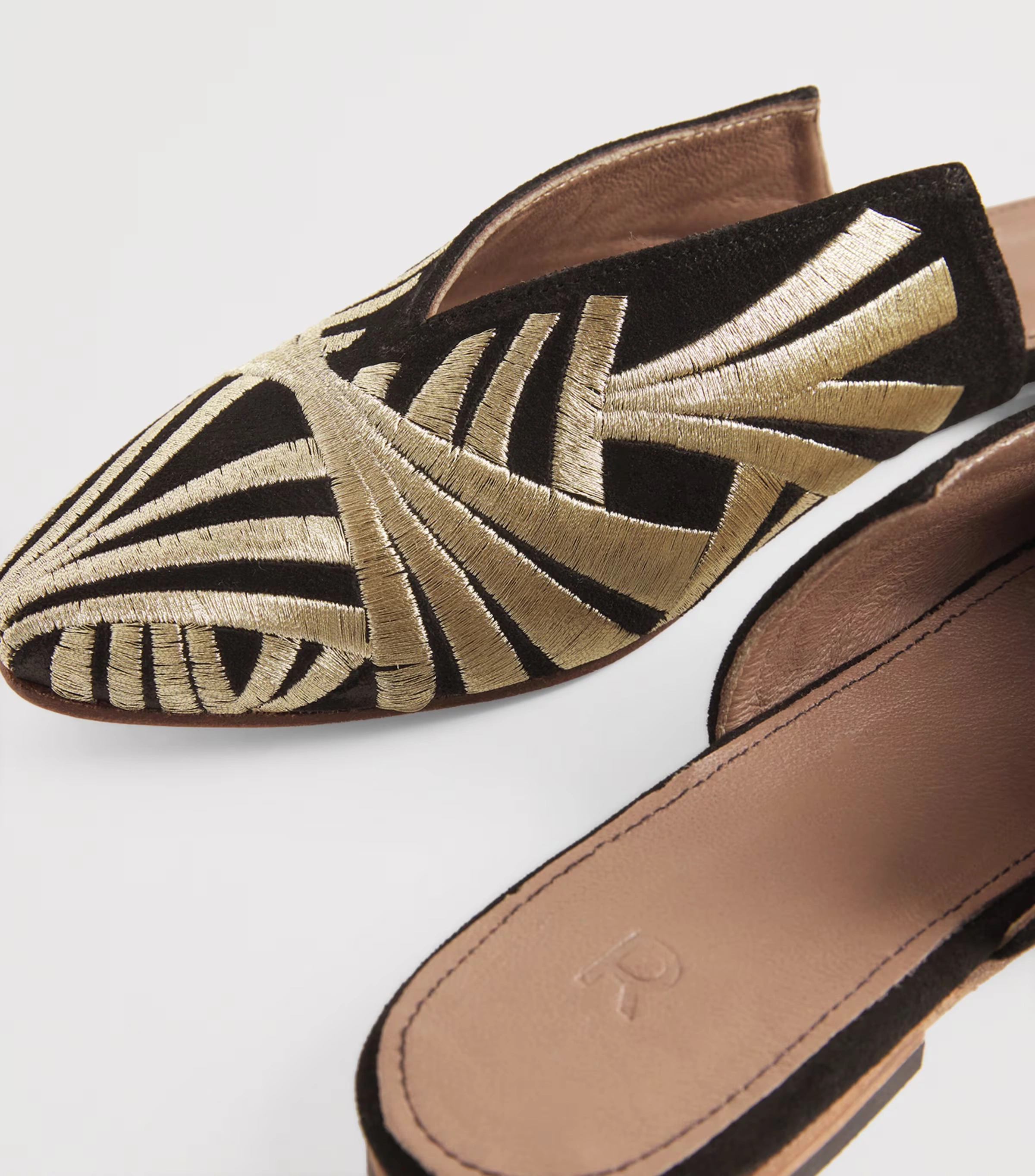 Suede Embroidered Palazzo Signoria Mules