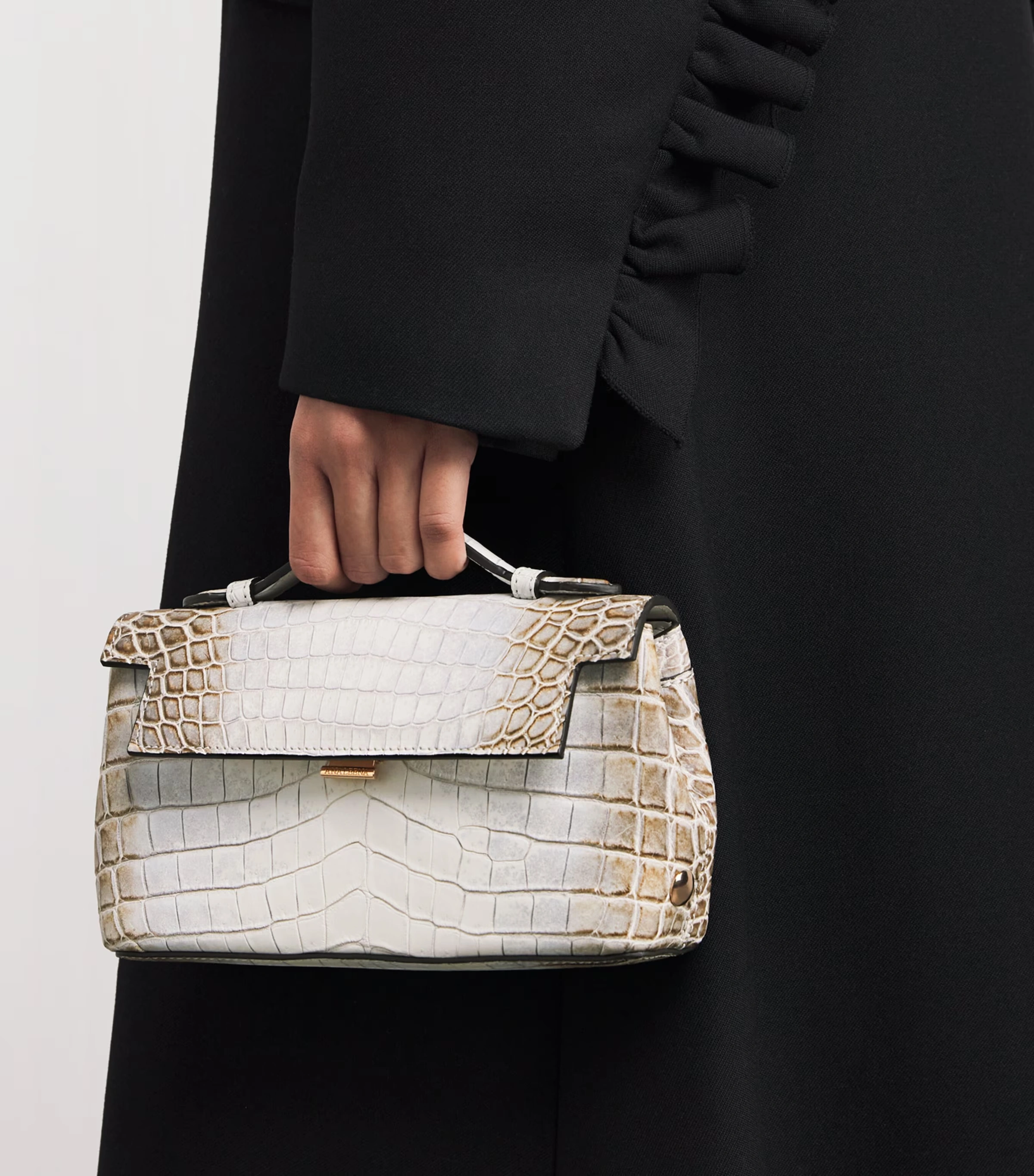 Crocodile Leather Top-Handle Bag