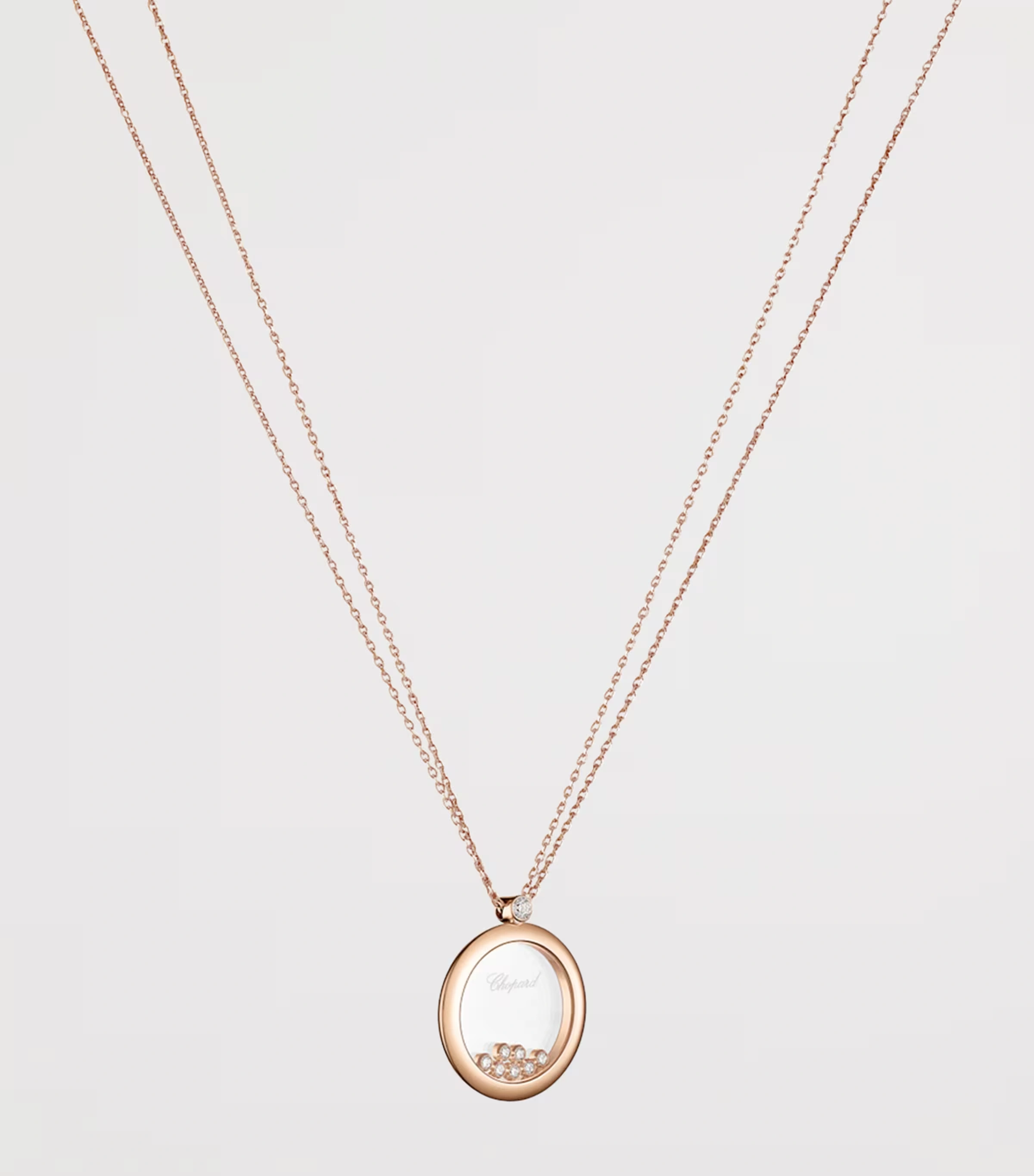 Rose Gold and Diamond Happy Diamonds Icons Pendant Necklace