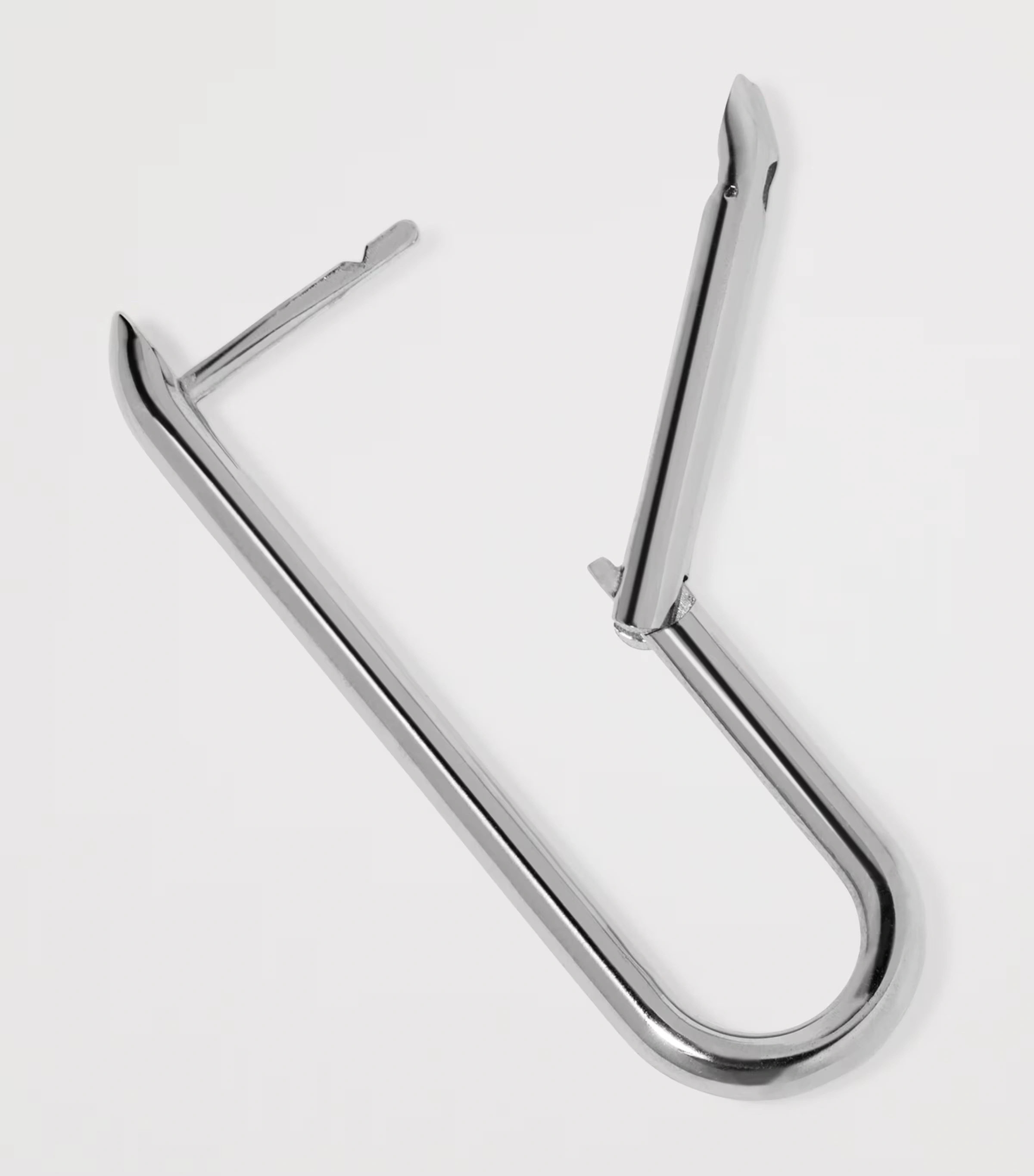 White Gold Knuckle Long Single Hoop Earring