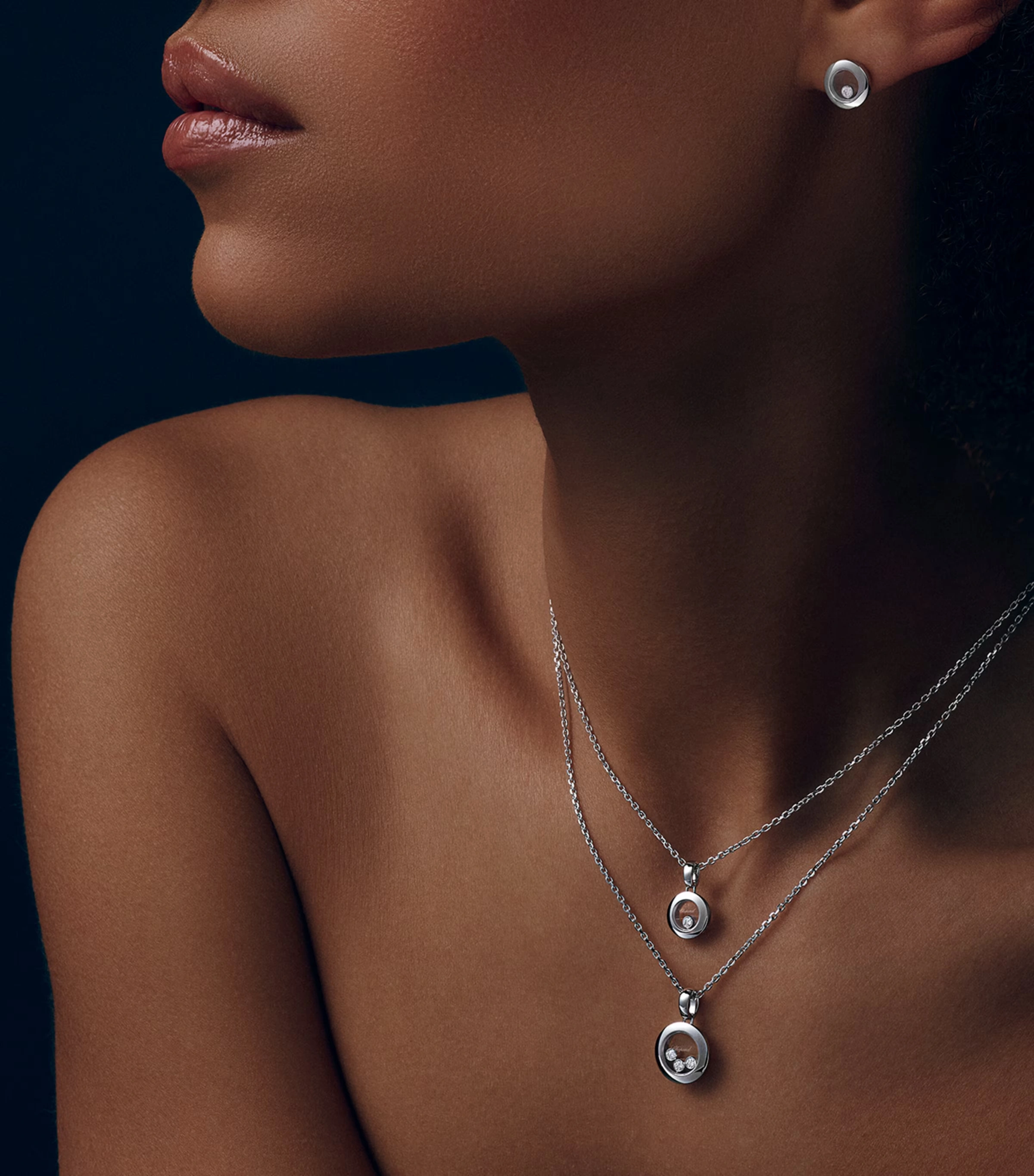 White Gold and Diamond Happy Diamonds Icons Pendant Necklace