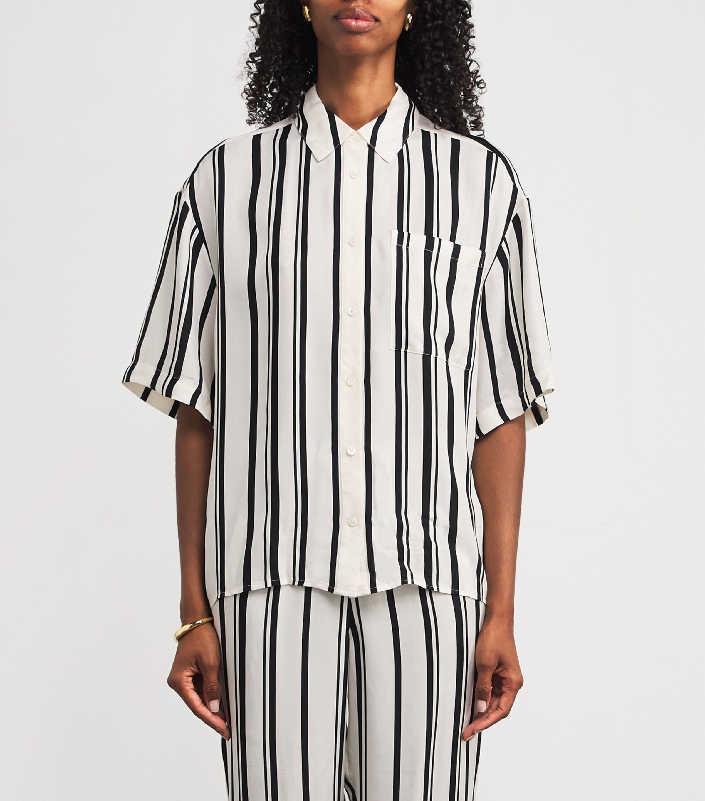 Satin Stripe Coco Shirt 3 Satin Stripe Coco Shirt
