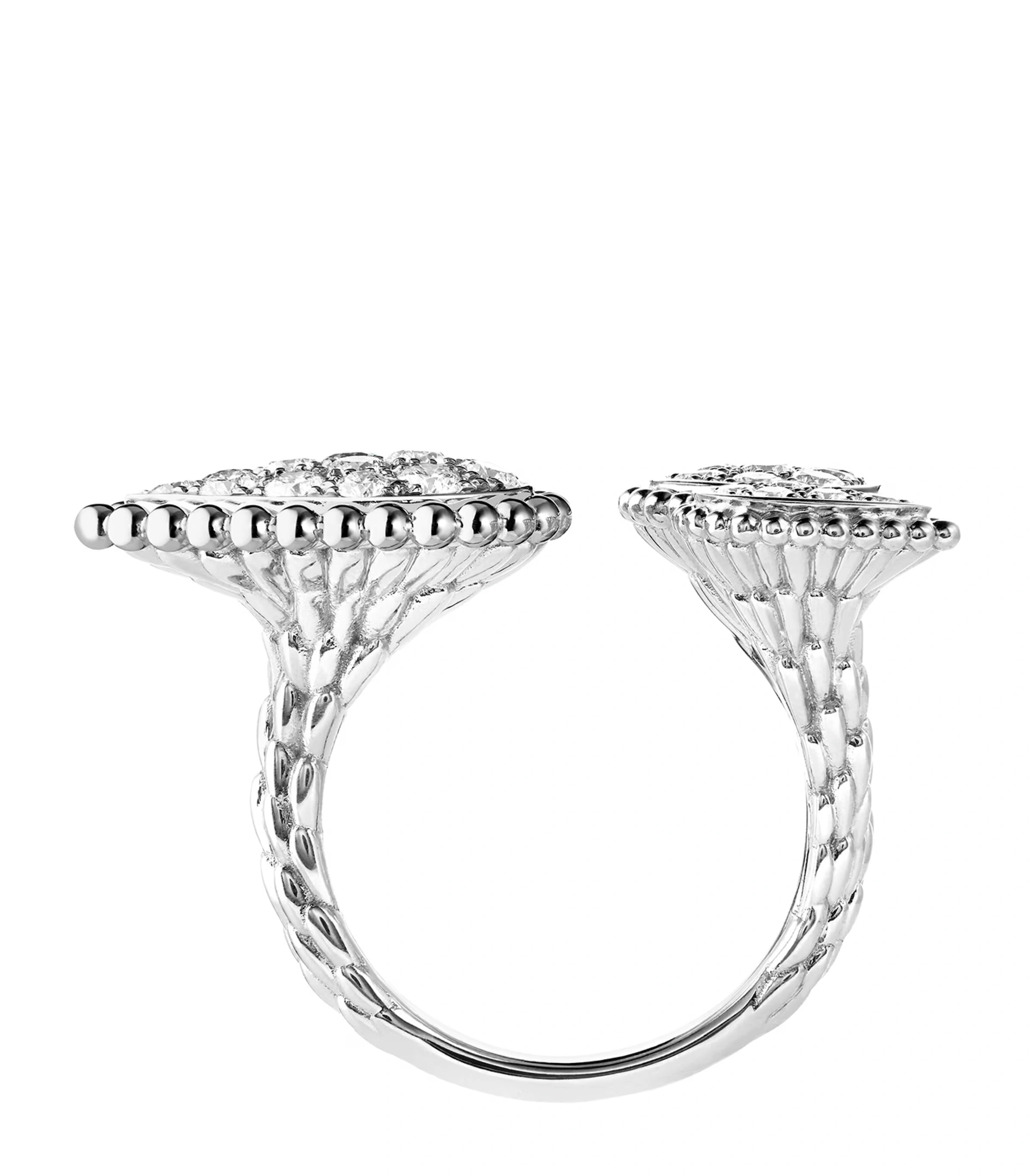 White Gold Serpent Bohème Three Motifs Ring