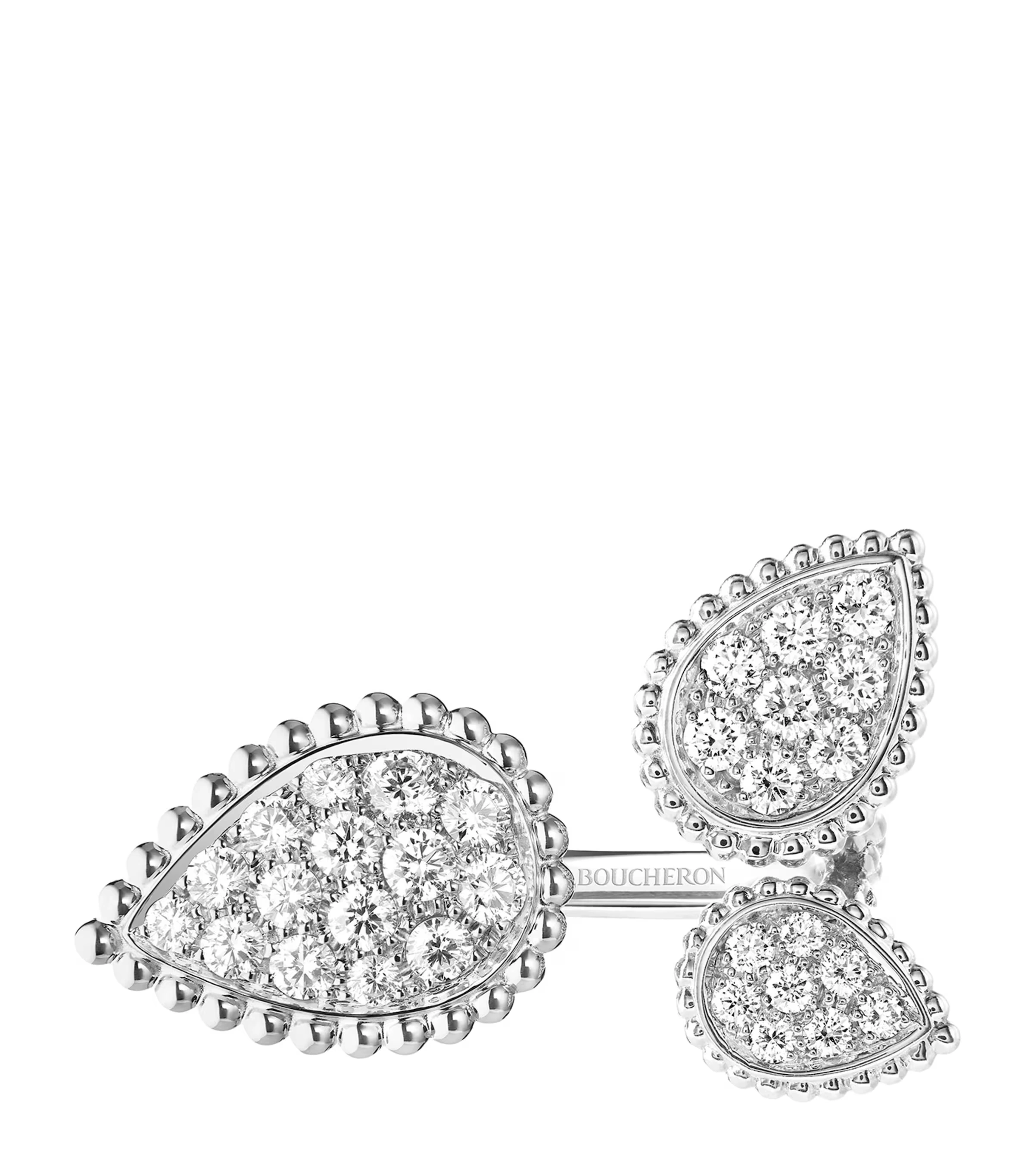 White Gold Serpent Bohème Three Motifs Ring 3 White Gold Serpent Bohème Three Motifs Ring