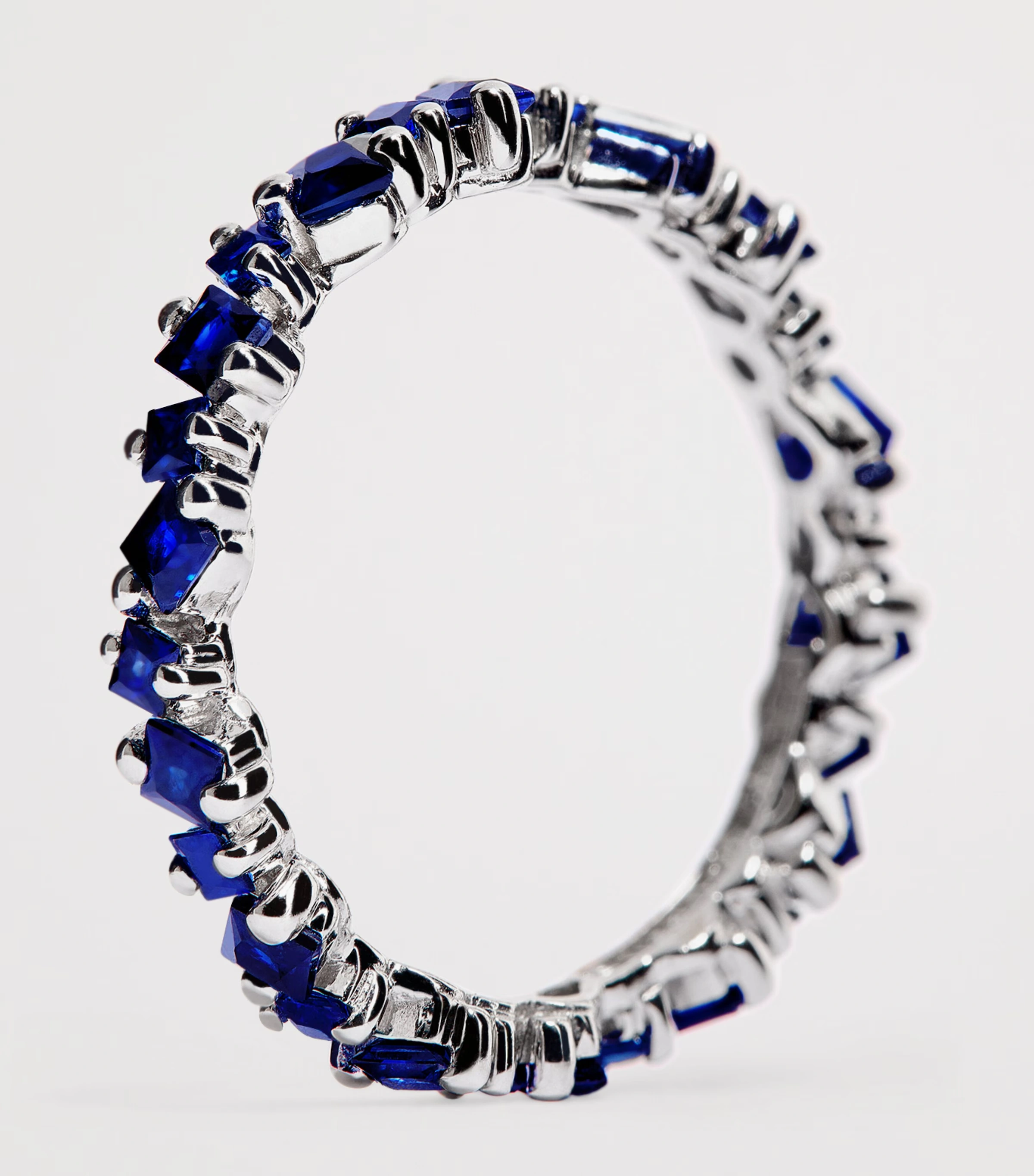 White Gold and Sapphire La Fantasie Cosmic Eternity Ring 6 White Gold and Sapphire La Fantasie Cosmic Eternity Ring