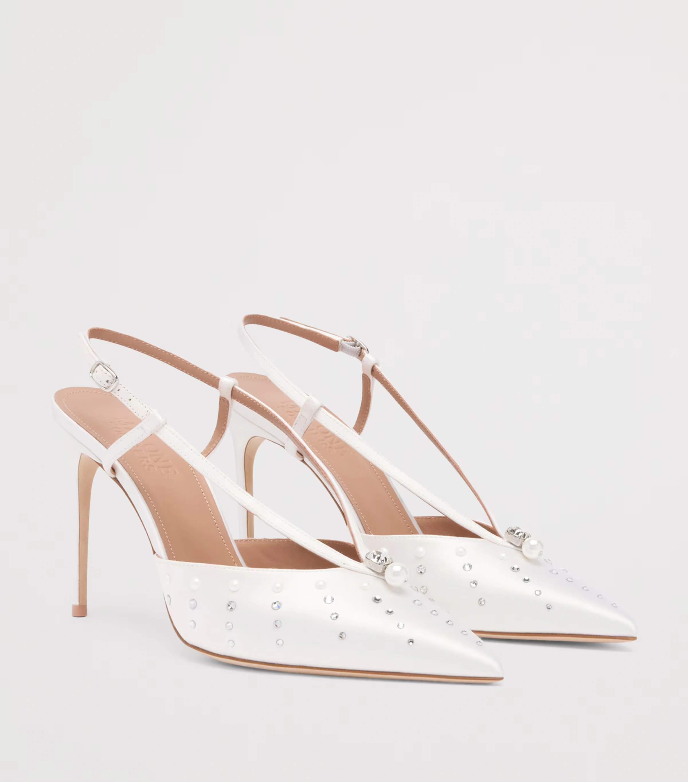 Satin Moore Slingback Heels 90