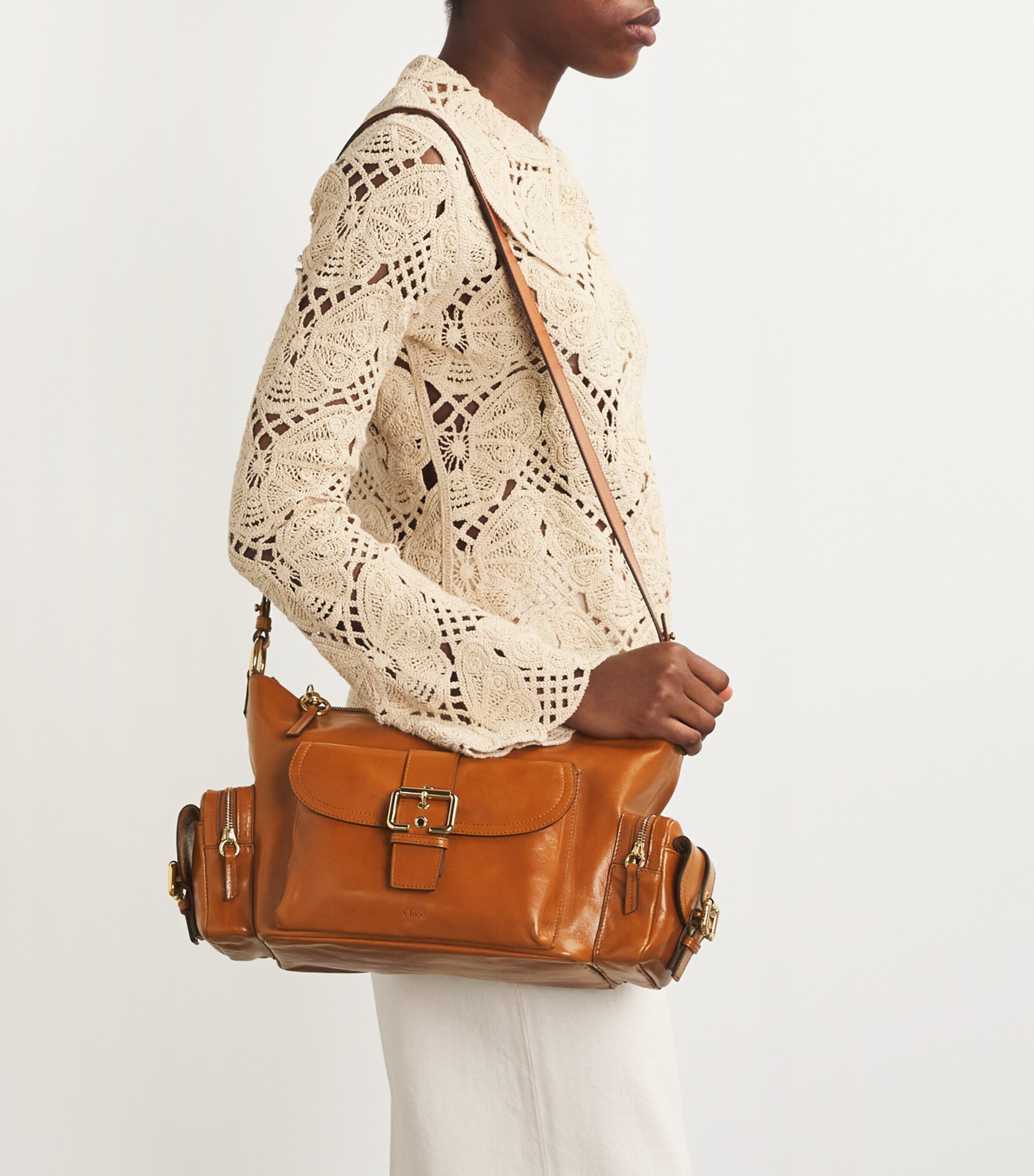 Medium Leather Camera Shoulder Bag