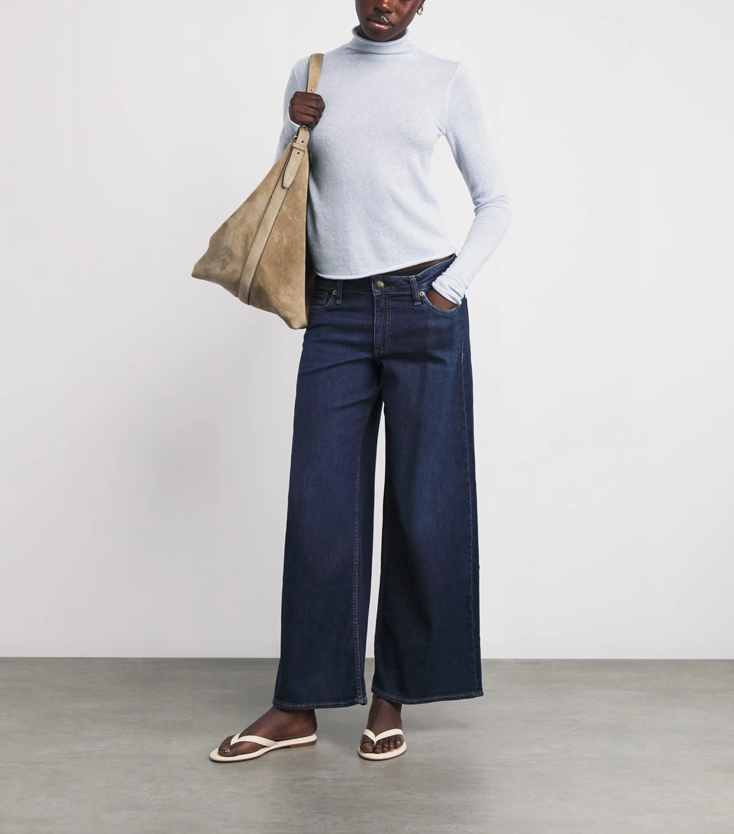 Cashmere Sheer Rollneck Top