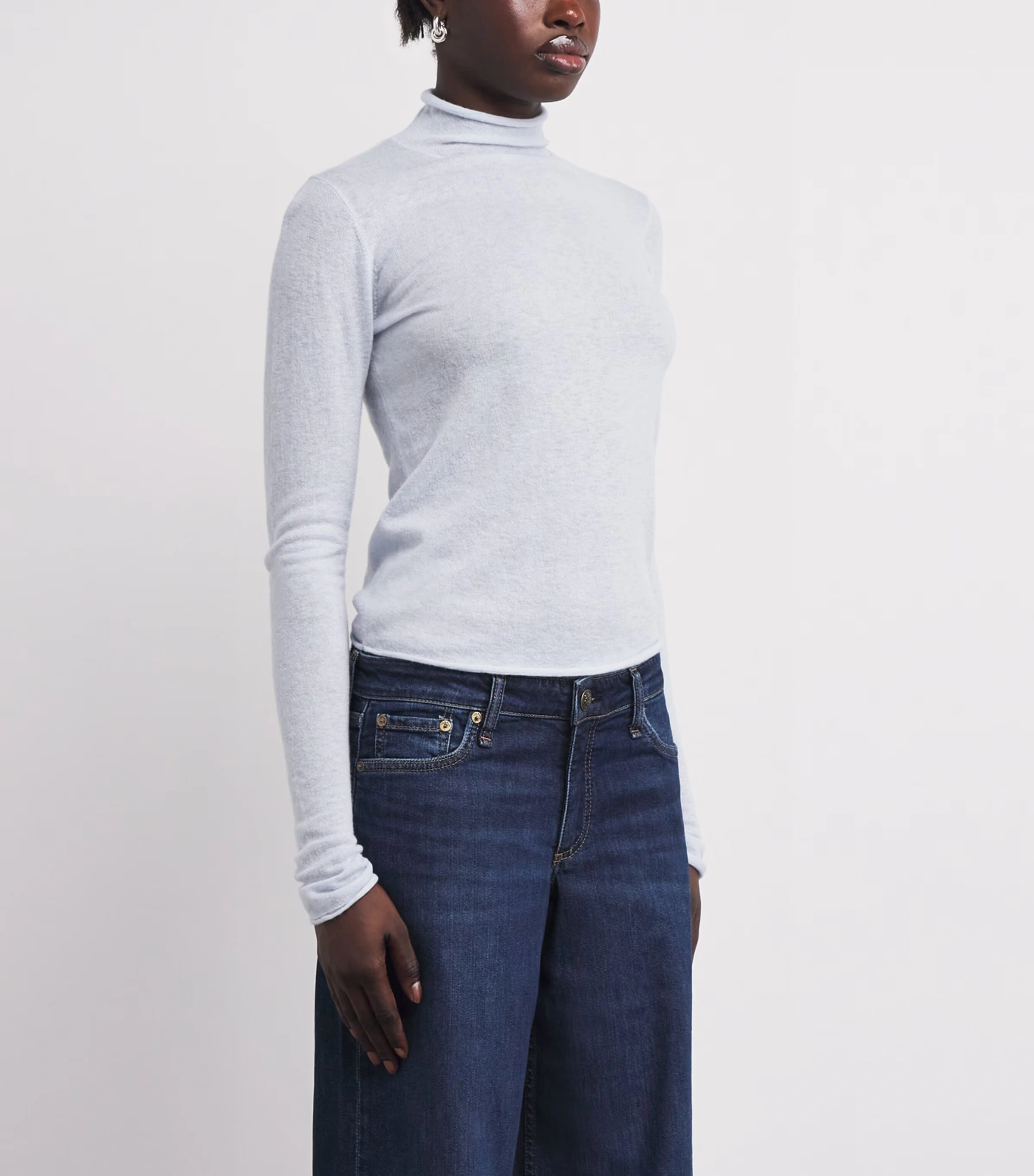 Cashmere Sheer Rollneck Top 3 Cashmere Sheer Rollneck Top