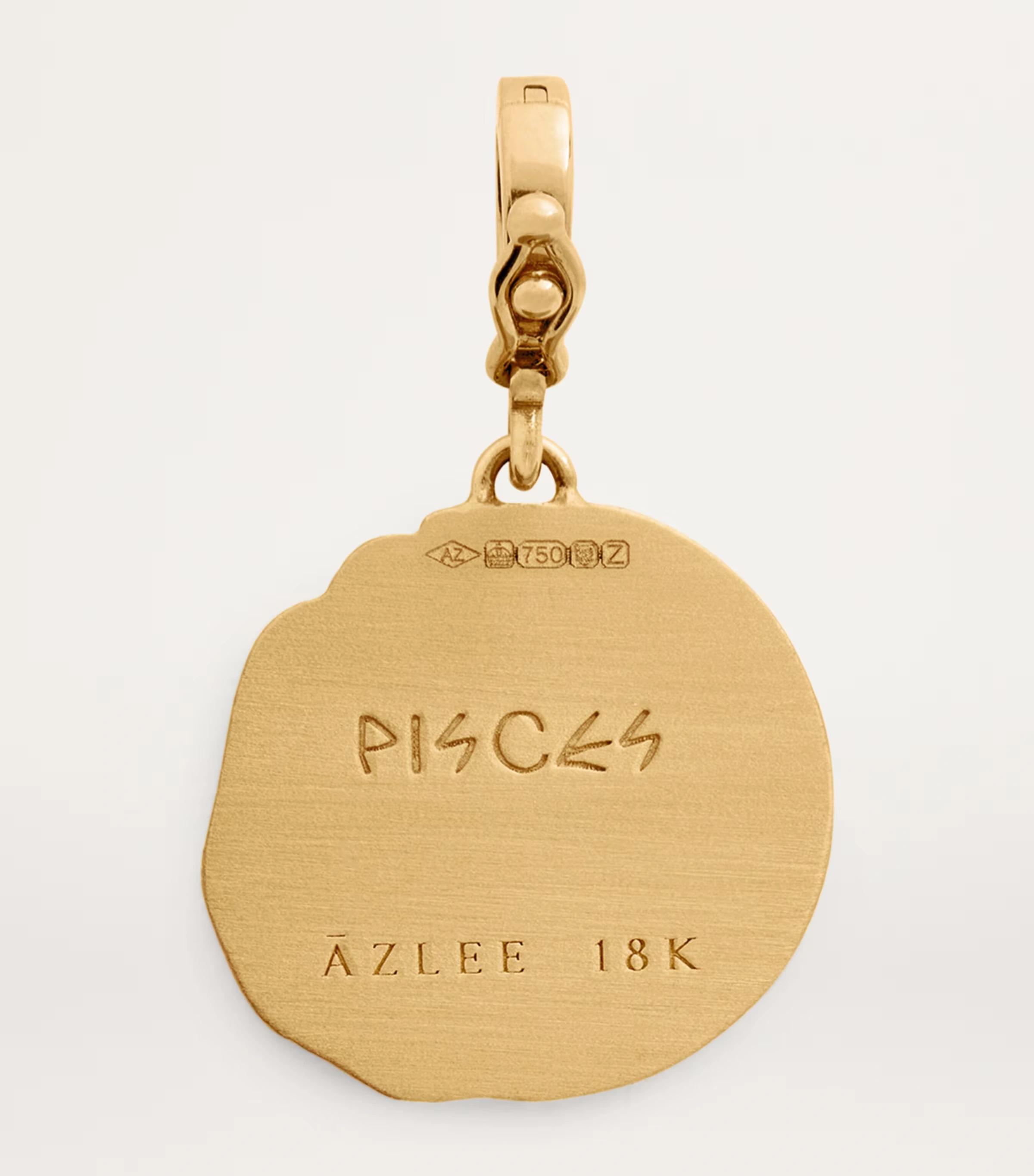 Small Yellow Gold and Diamond Pisces Coin Charm 3 Small Yellow Gold and Diamond Pisces Coin Charm