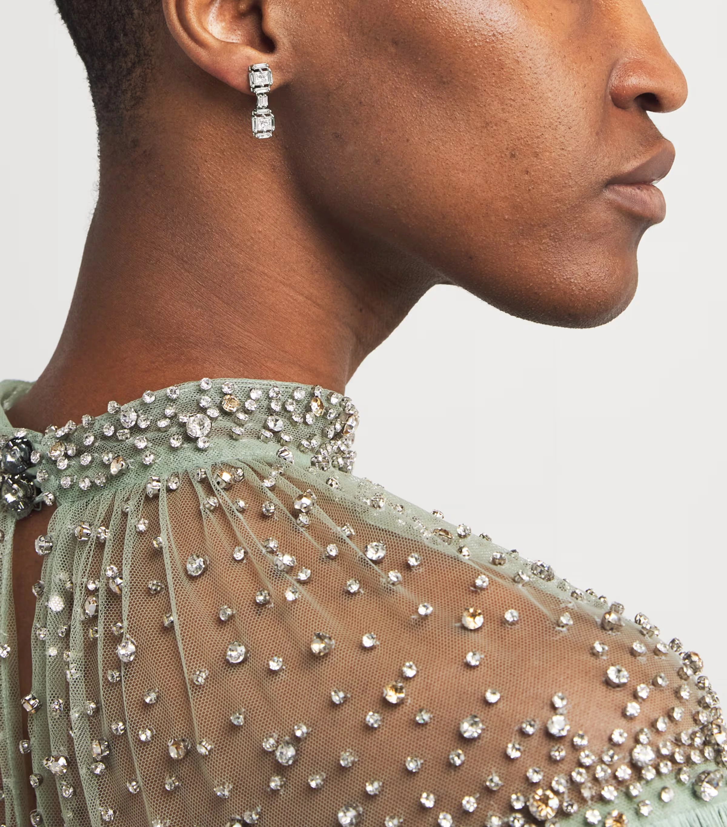 White Gold and White Diamond Princess Drop Earrings