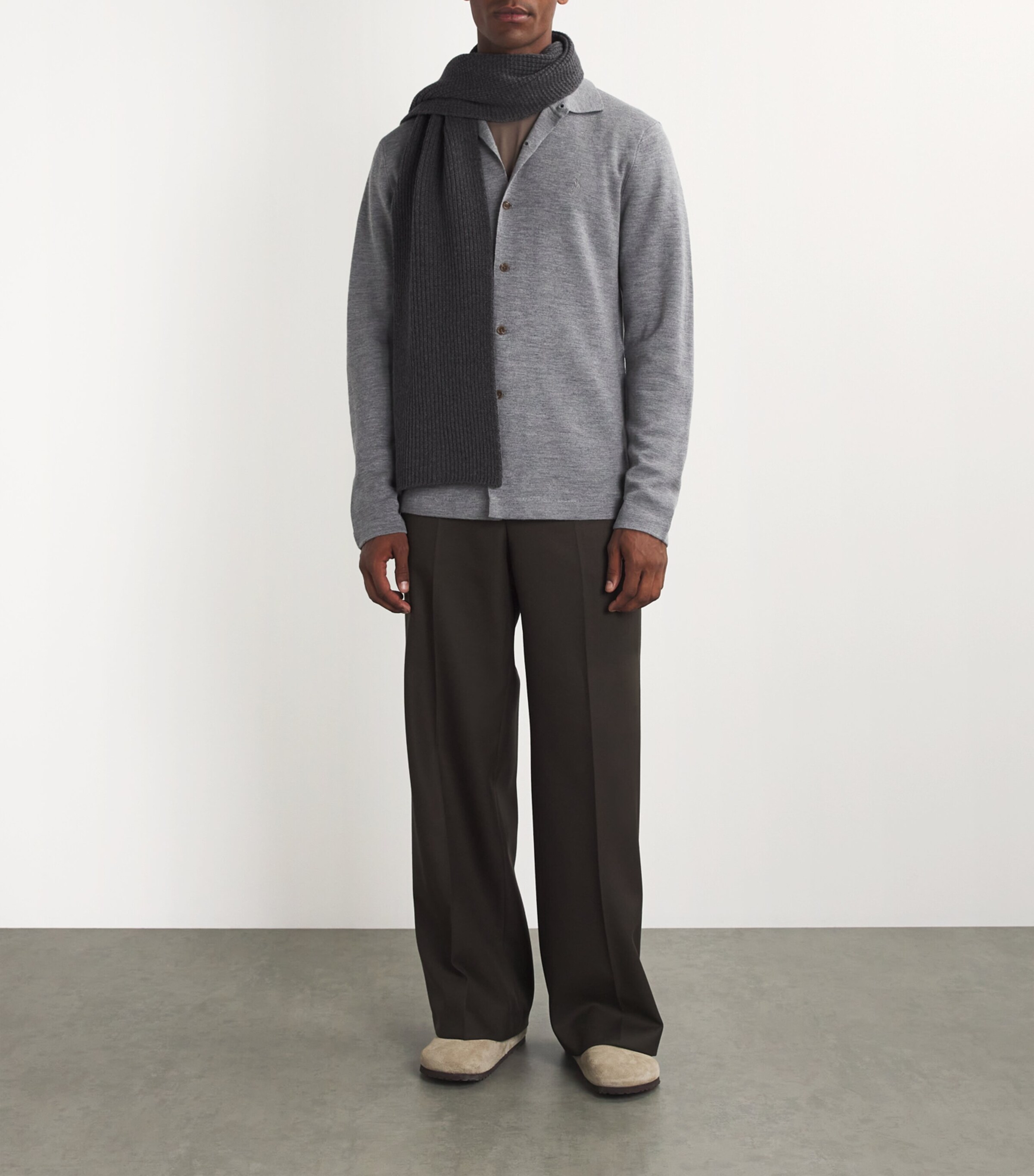 Wool-Cashmere Waffle Scarf