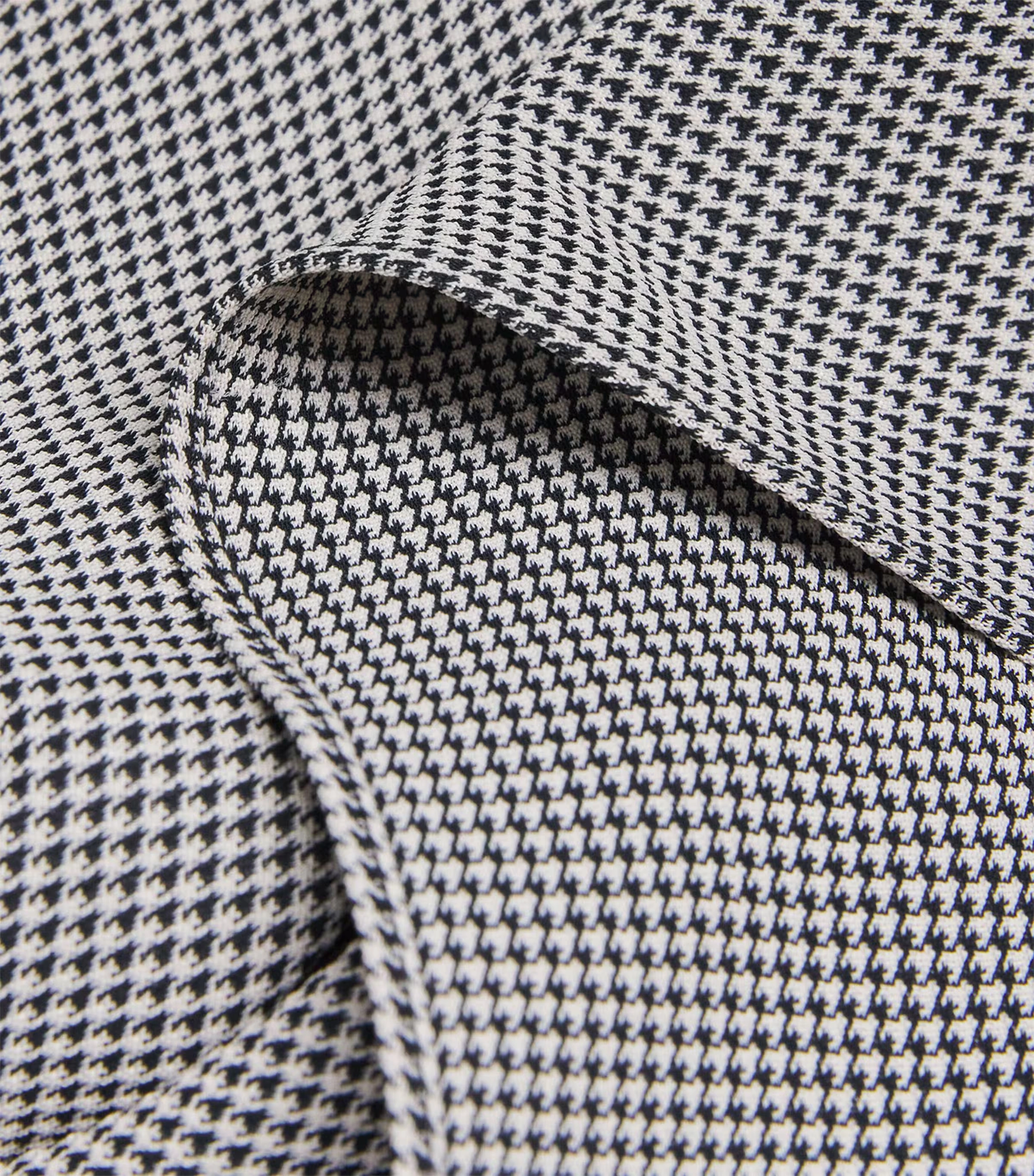 Houndstooth Handkerchief Midi Dress