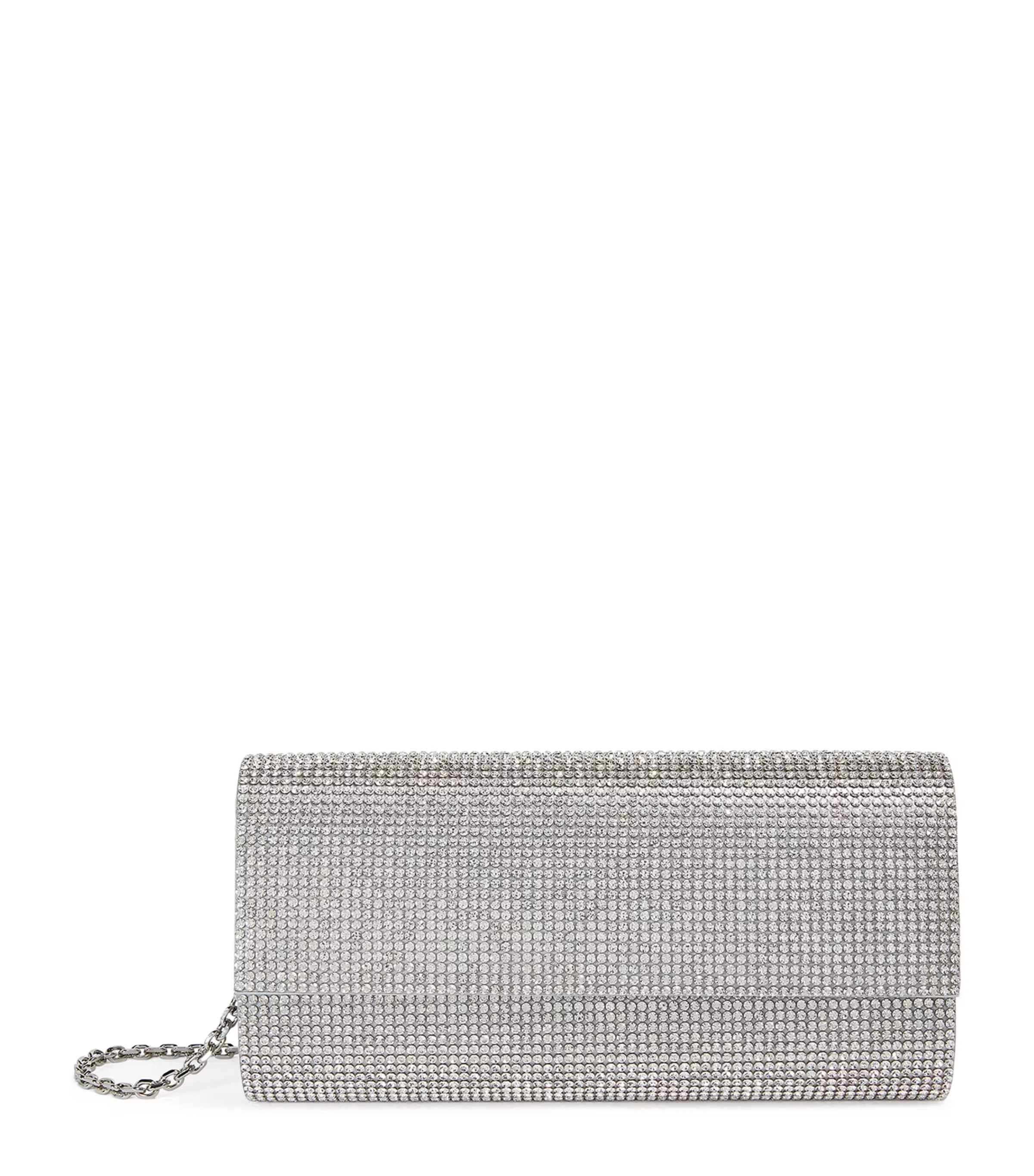Satin Crystal-Embellished Perry Clutch Bag