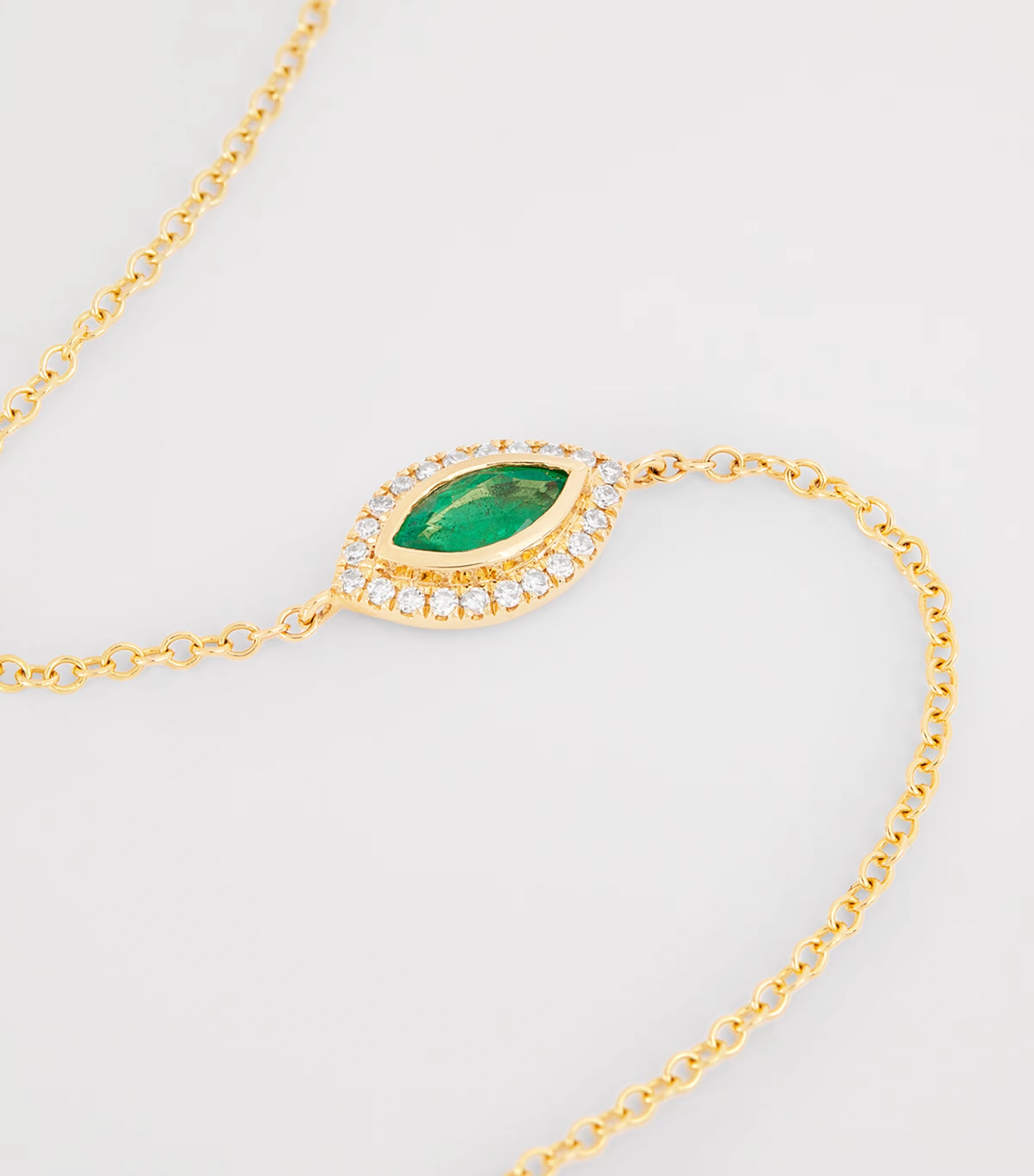 Yellow Gold, Diamond and Emerald Evil Eye Bracelet 4 Yellow Gold, Diamond and Emerald Evil Eye Bracelet