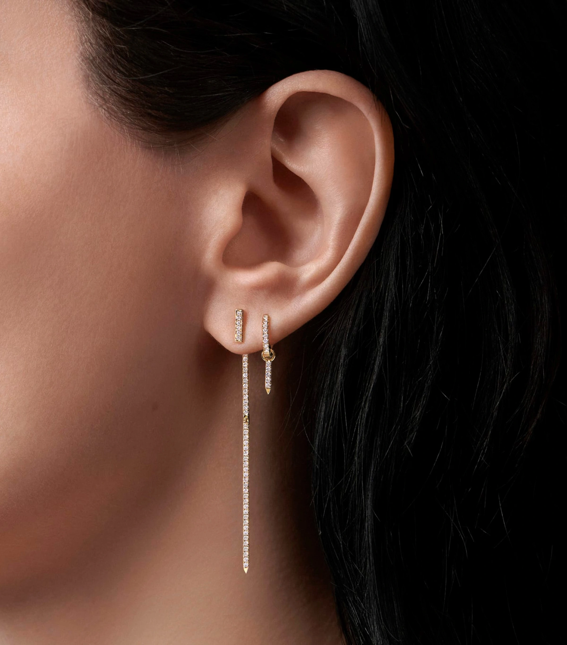 Diamond and Sapphire Eternity Bar Earring Charm (7mm)