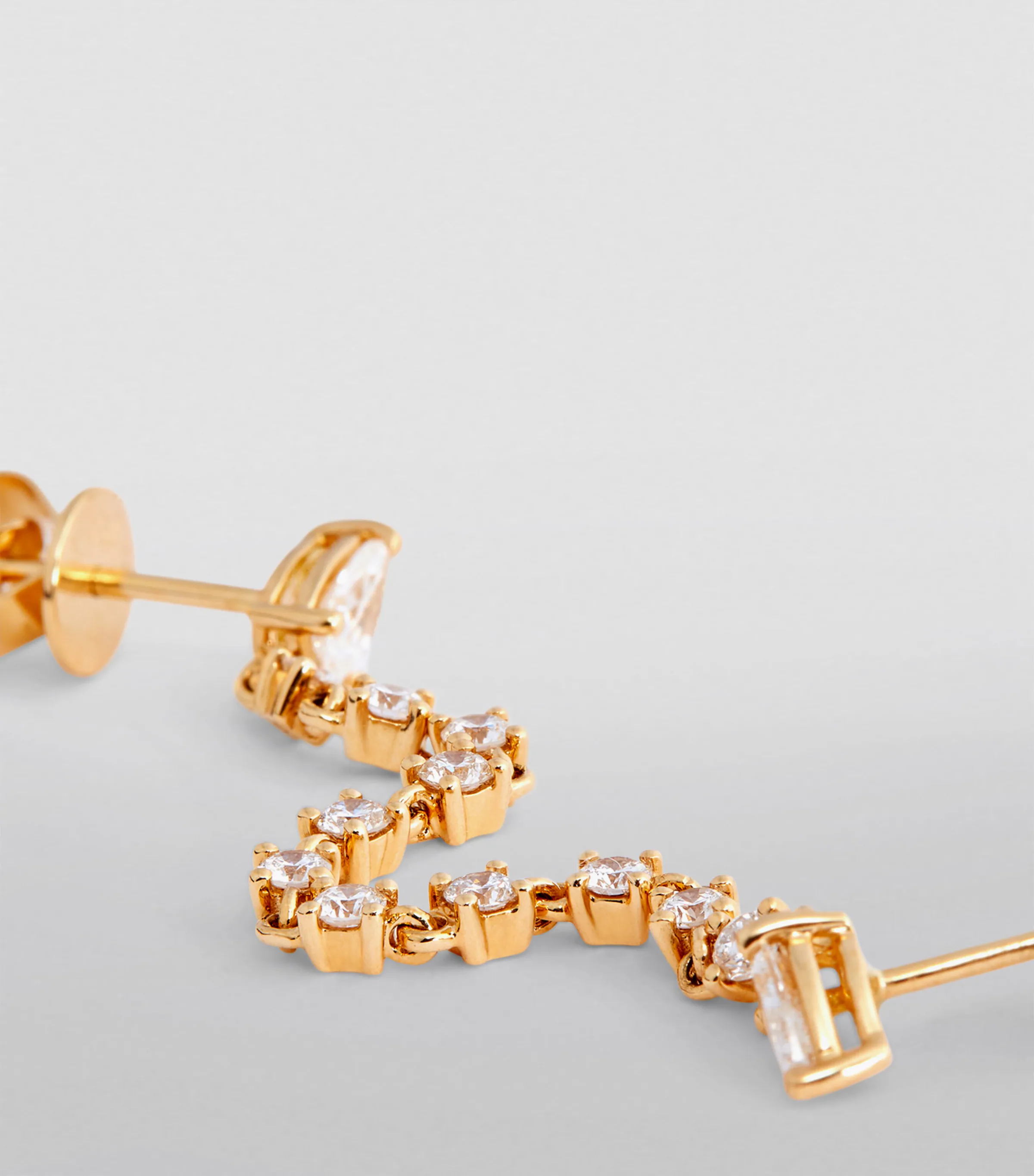 Yellow Gold and Diamond Double-Pierced Loop Single Earring