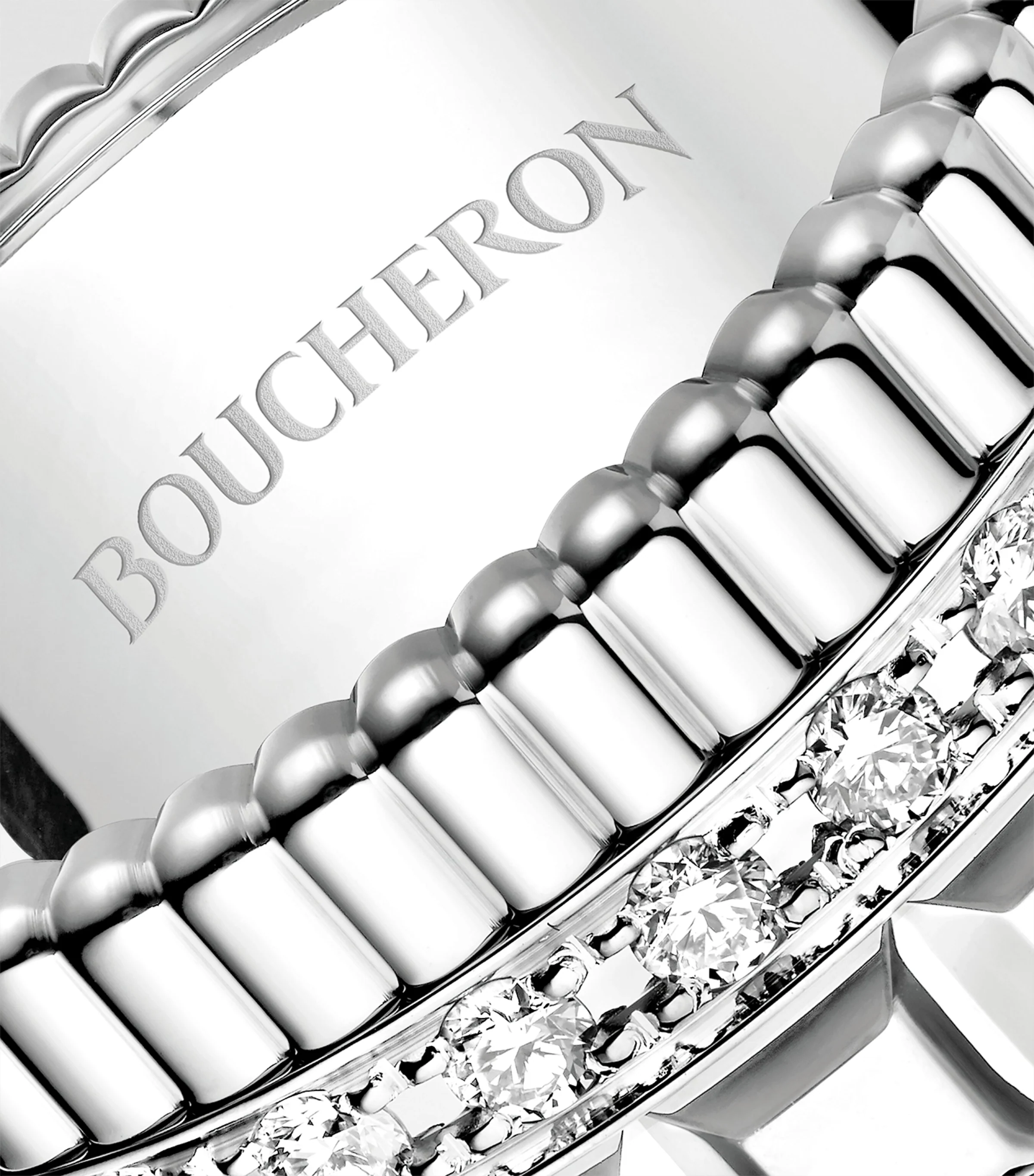 Large White Gold and Diamond Quatre Radiant Ring