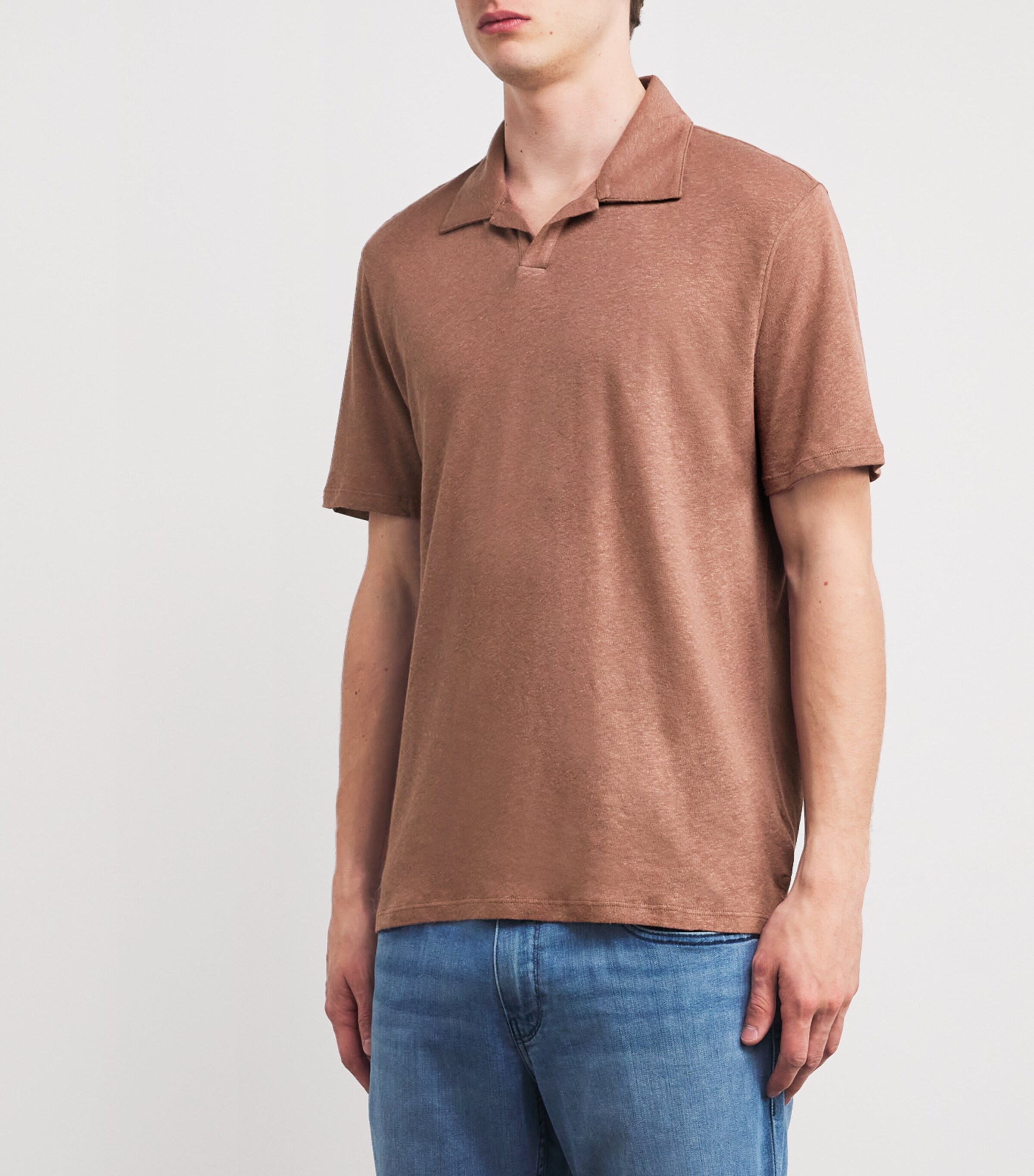 Linen-Cotton Jersey Shelton Polo Shirt 3 Linen-Cotton Jersey Shelton Polo Shirt