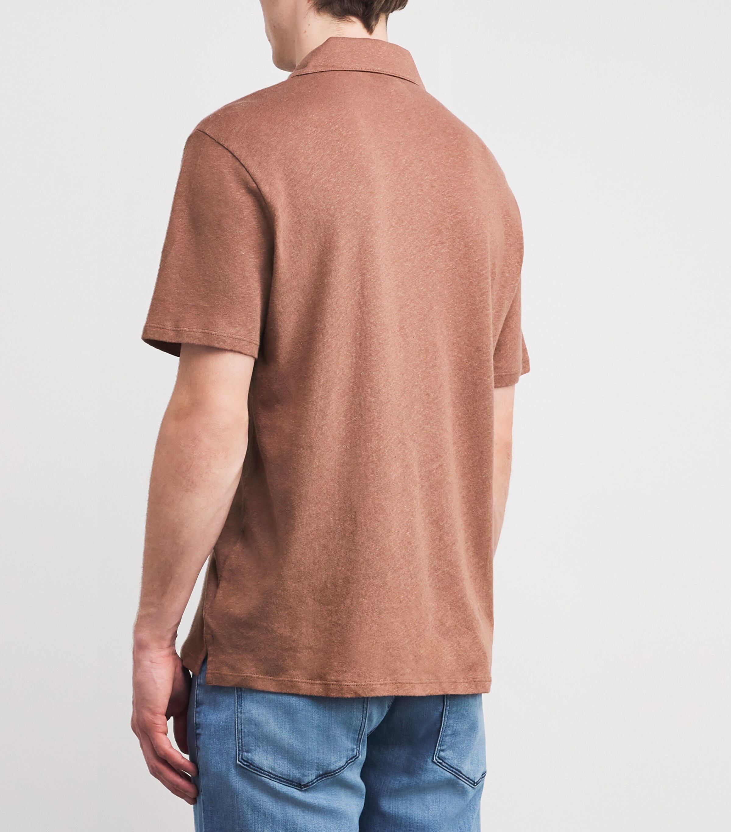 Linen-Cotton Jersey Shelton Polo Shirt 4 Linen-Cotton Jersey Shelton Polo Shirt