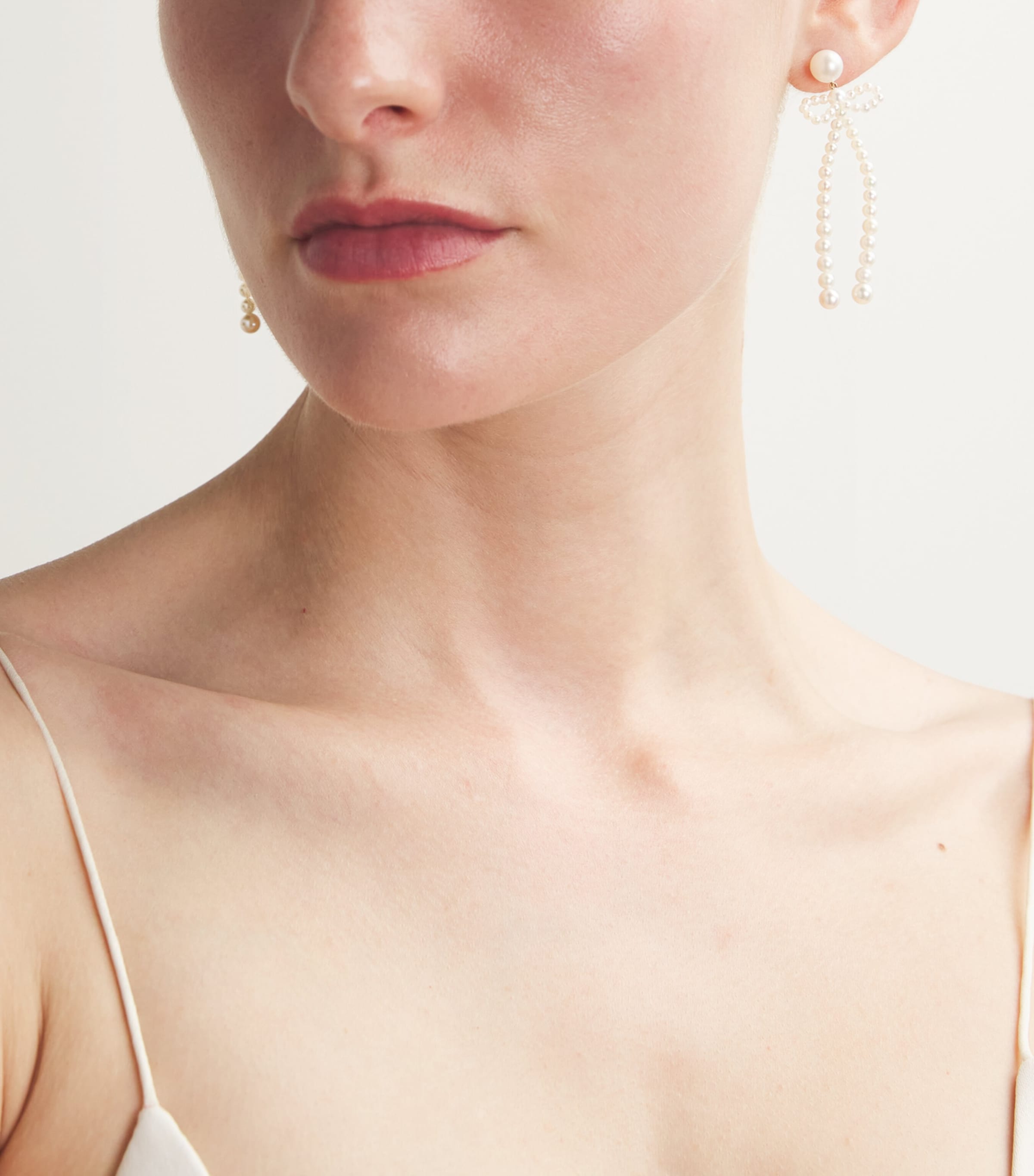 Yellow Gold and Freshwater Pearl Bow Rosette Earrings