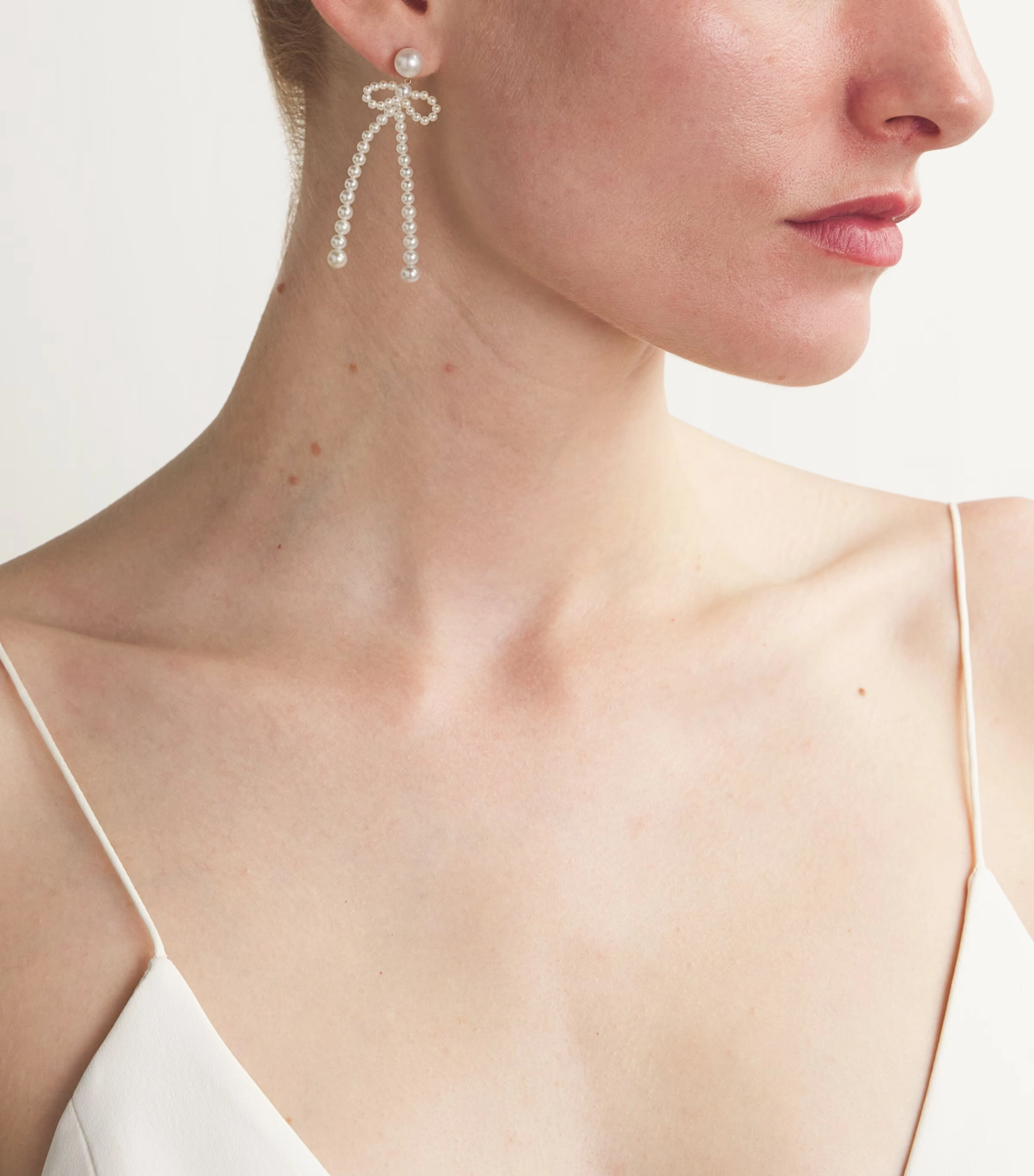 Yellow Gold and Freshwater Pearl Bow Rosette Earrings 5 Yellow Gold and Freshwater Pearl Bow Rosette Earrings