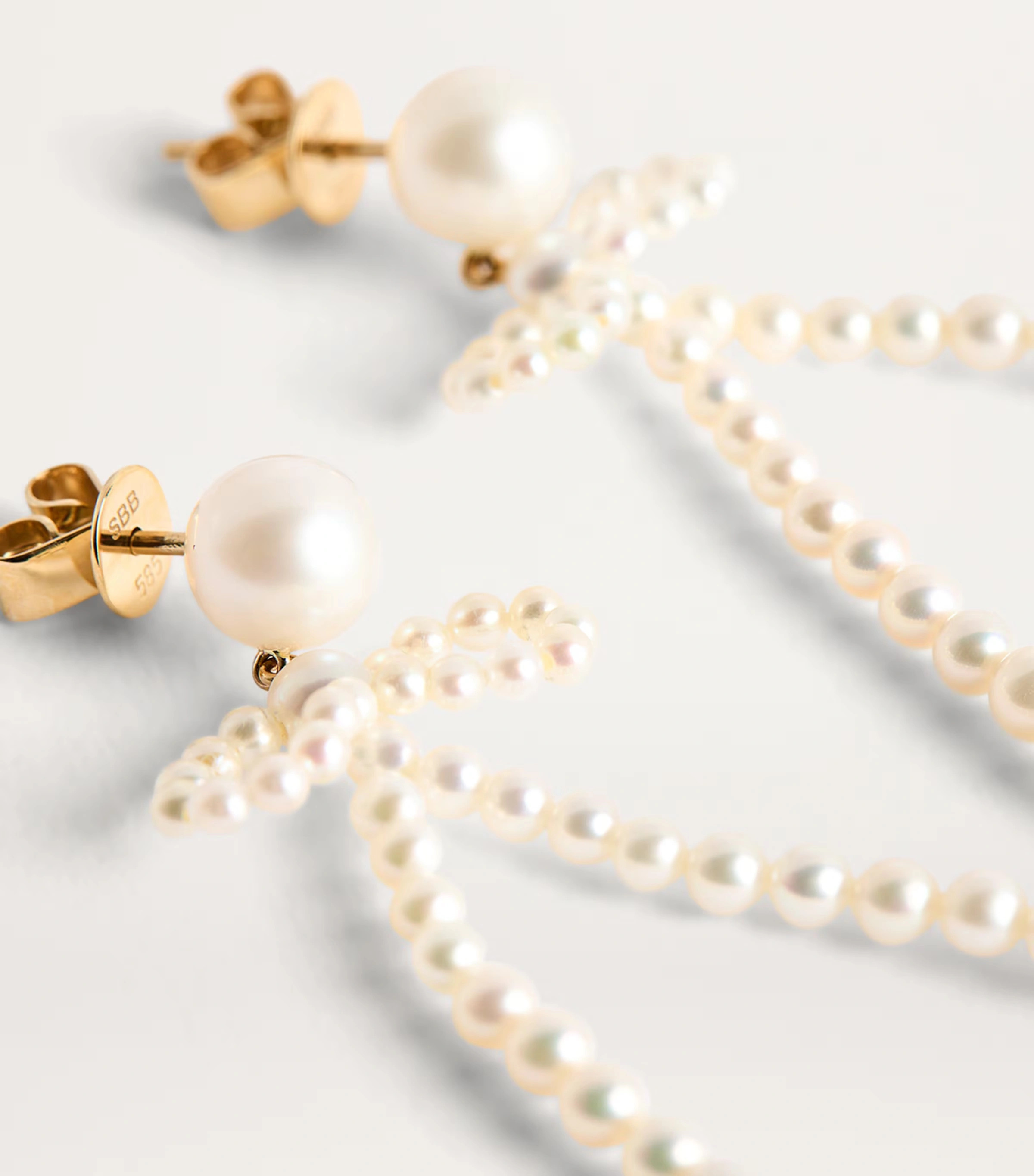 Yellow Gold and Freshwater Pearl Bow Rosette Earrings 6 Yellow Gold and Freshwater Pearl Bow Rosette Earrings