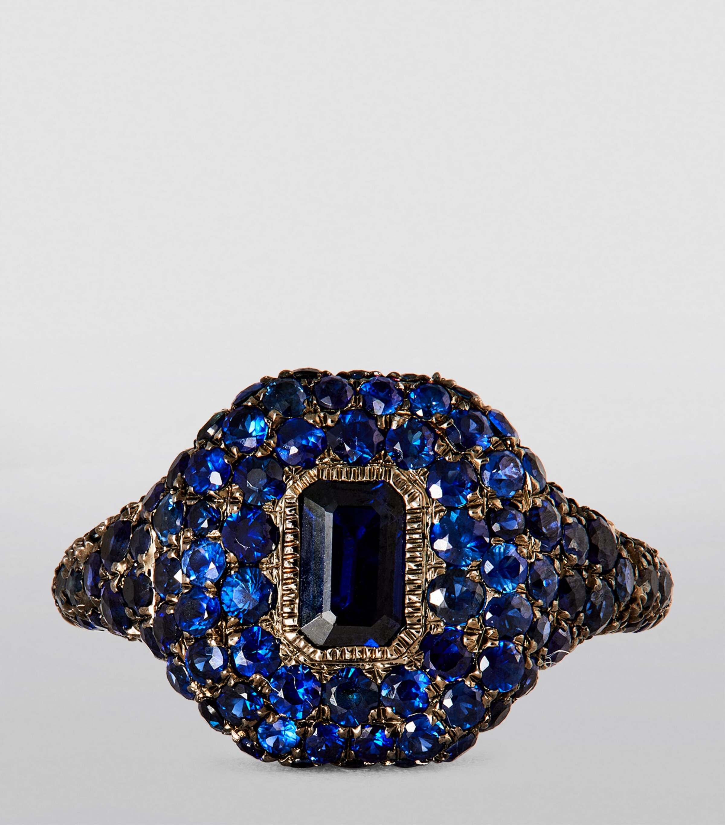 White Gold and Sapphire New Modern Pinky Ring 3 White Gold and Sapphire New Modern Pinky Ring