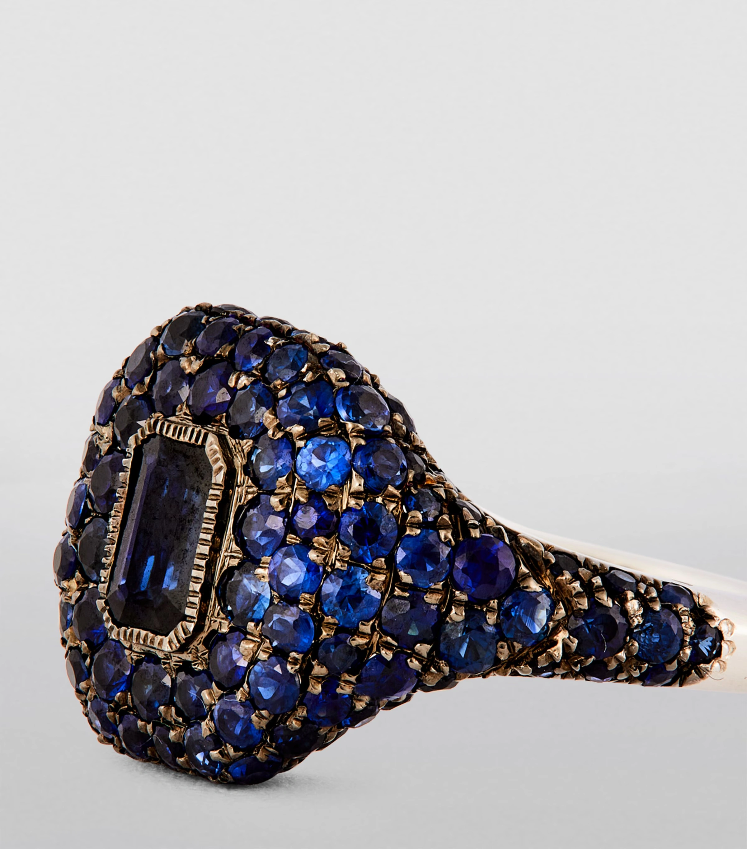 White Gold and Sapphire New Modern Pinky Ring 6 White Gold and Sapphire New Modern Pinky Ring