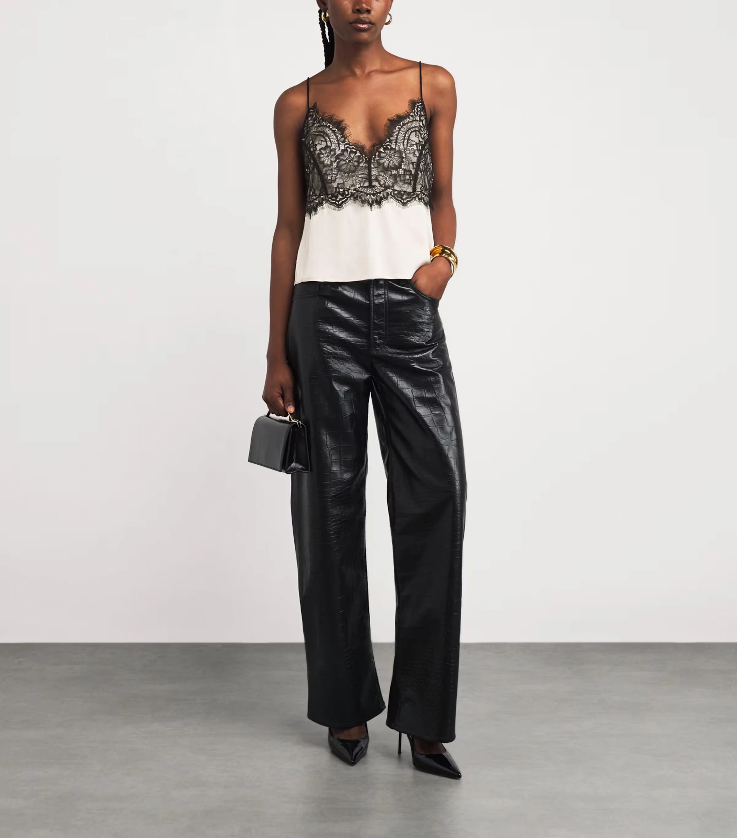 Satin Lace-Trim Camisole