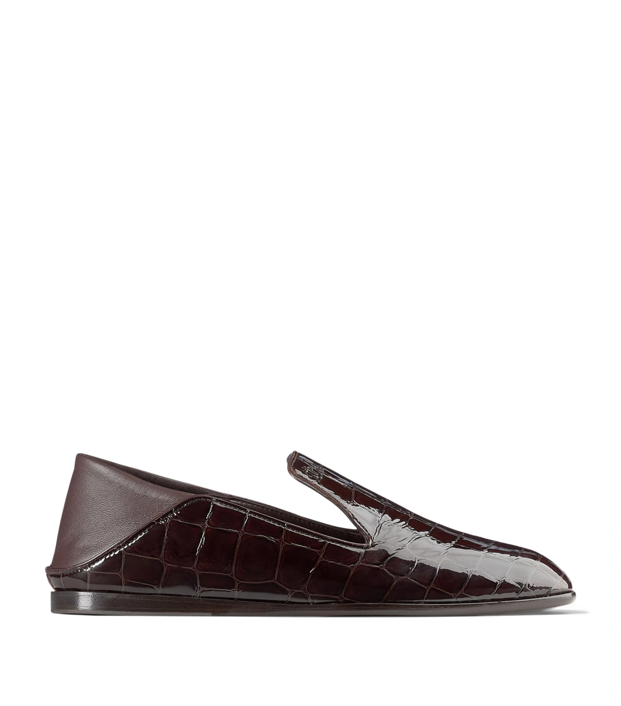 Eliot Leather Croc-Embossed Slippers