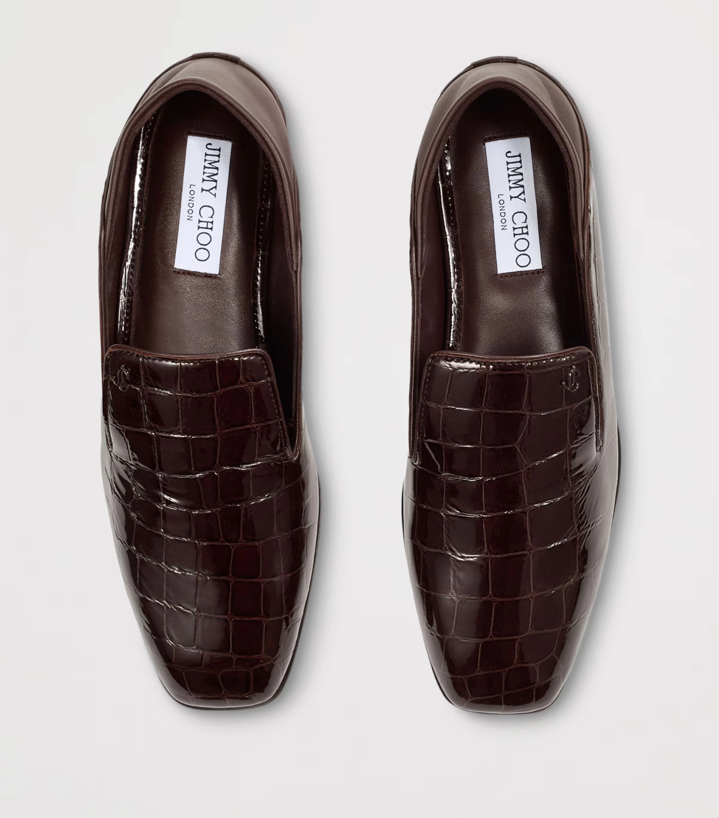 Eliot Leather Croc-Embossed Slippers