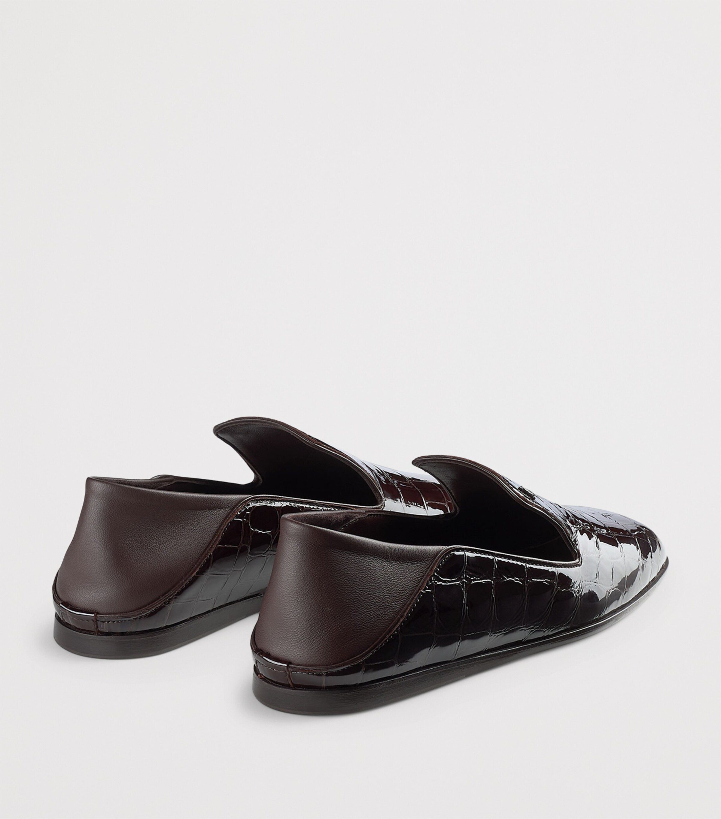 Eliot Leather Croc-Embossed Slippers