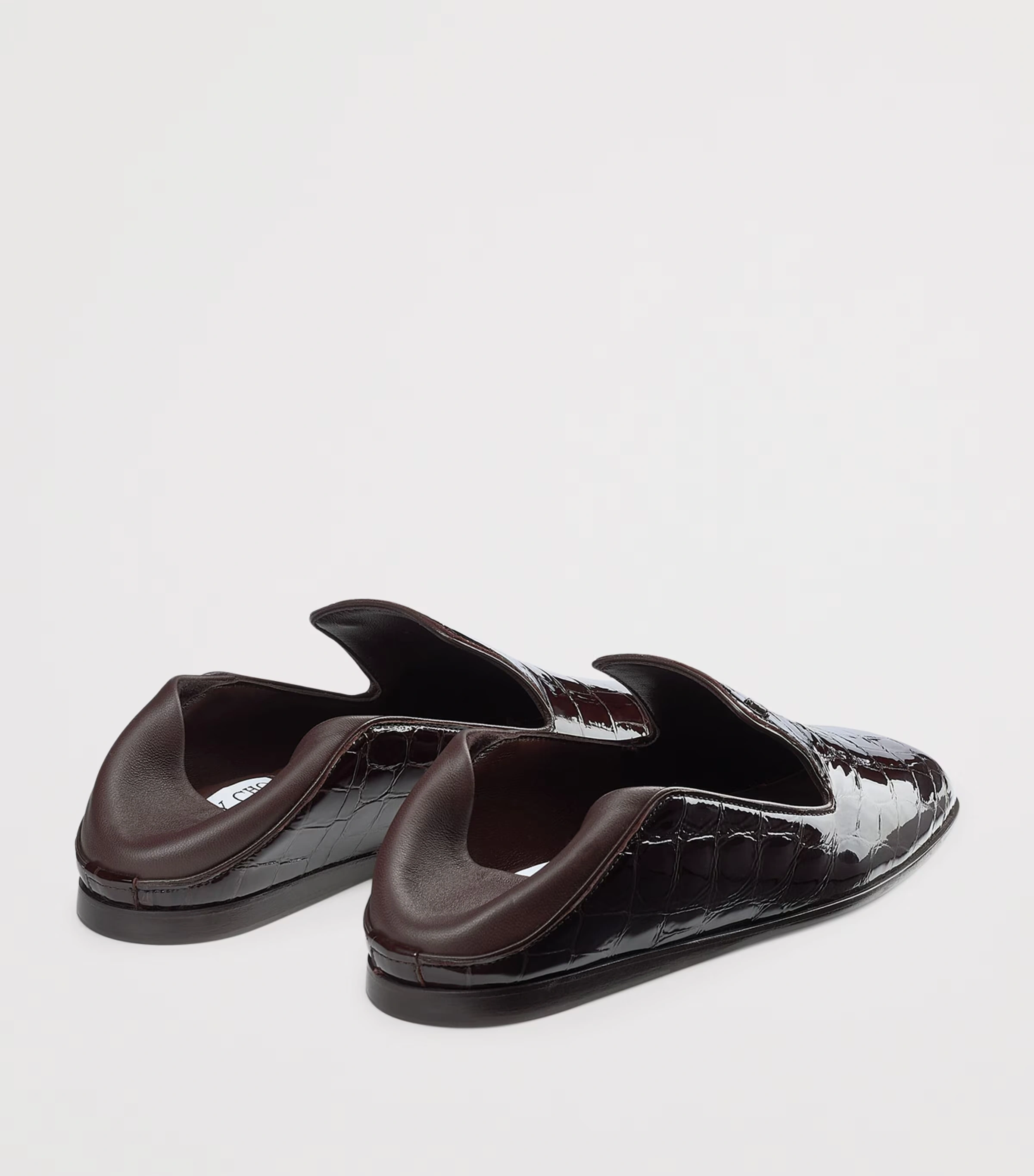 Eliot Leather Croc-Embossed Slippers
