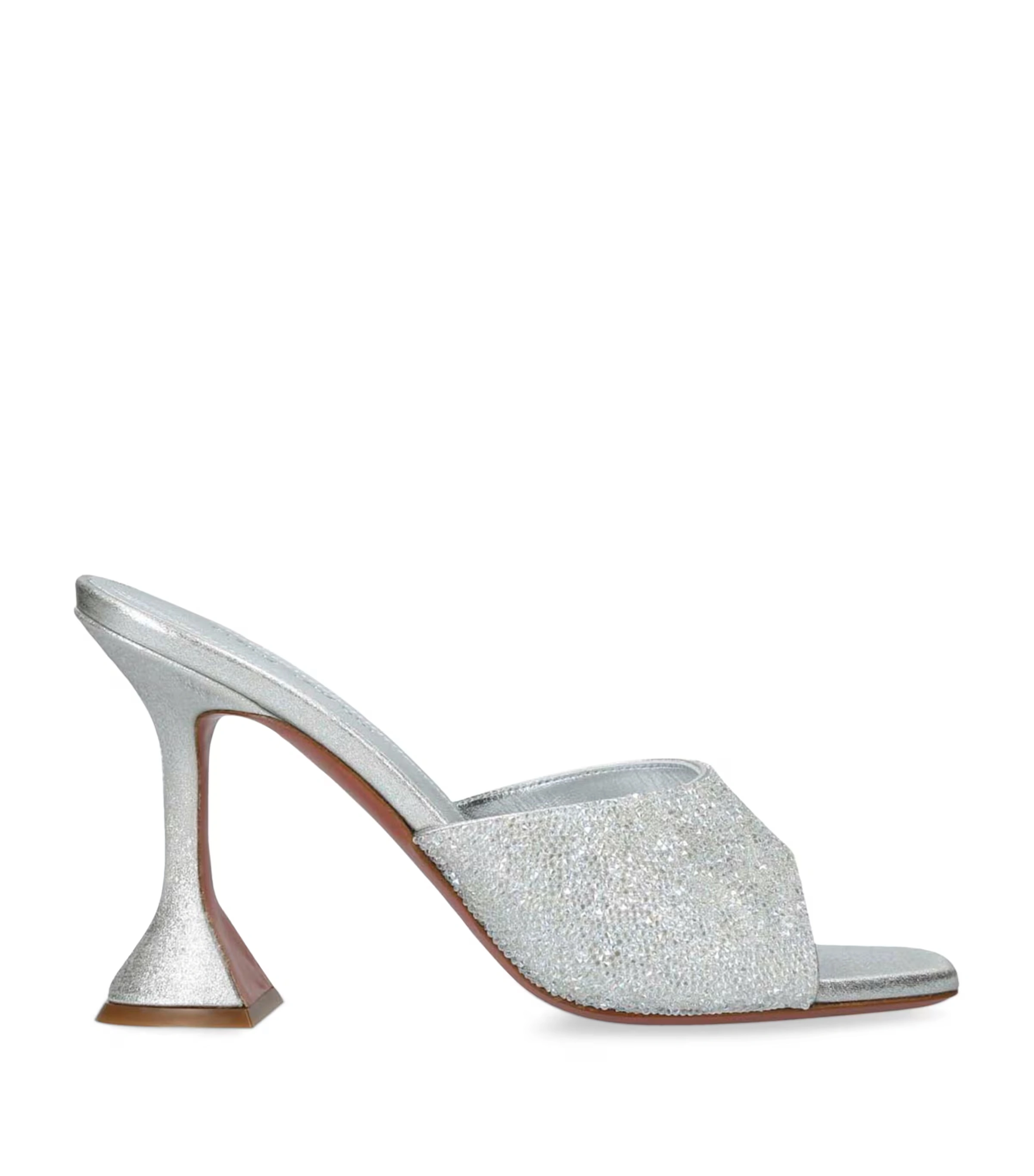 Satin Lupita Crystal Dust Heeled Mules 95