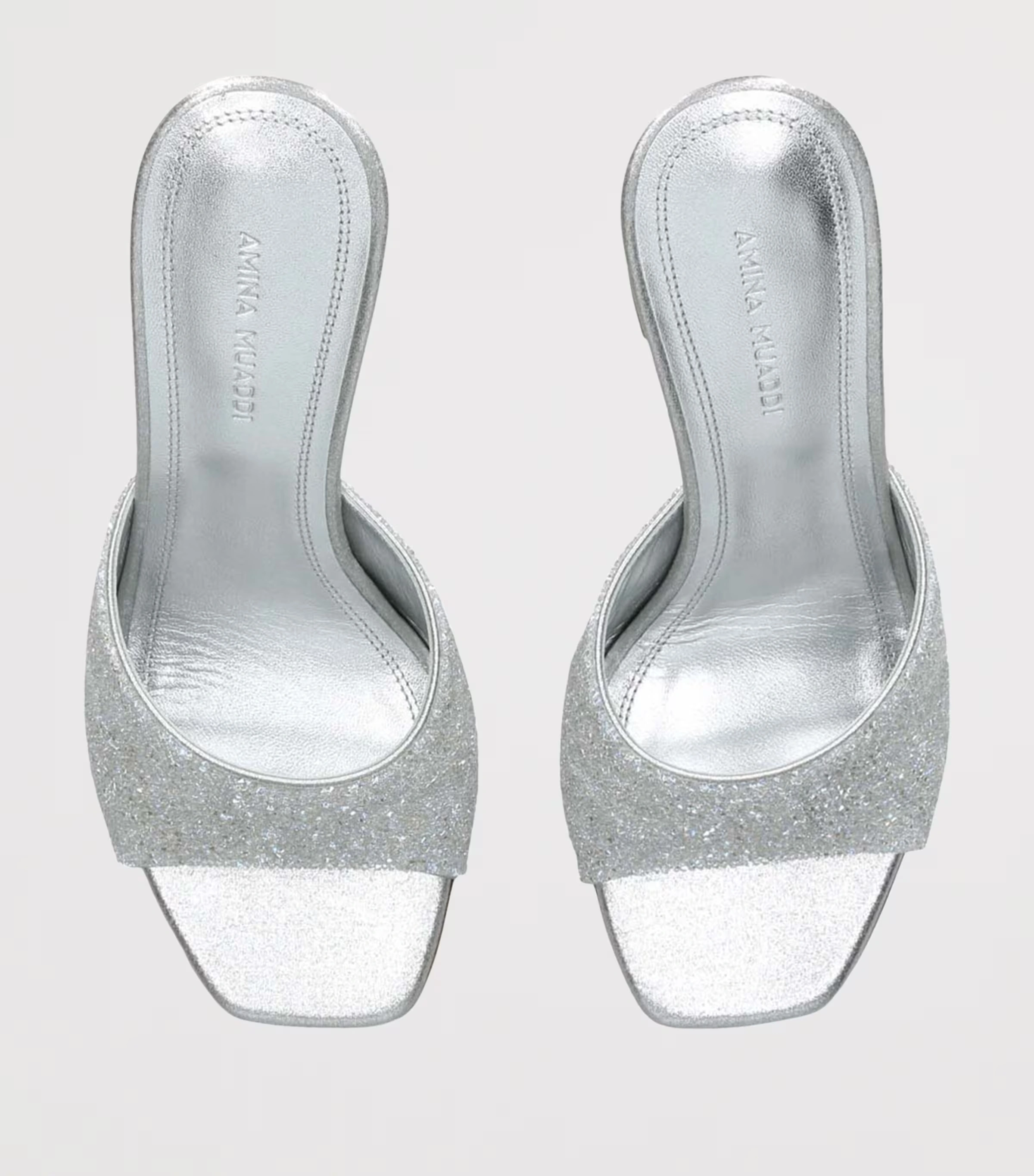 Satin Lupita Crystal Dust Heeled Mules 95